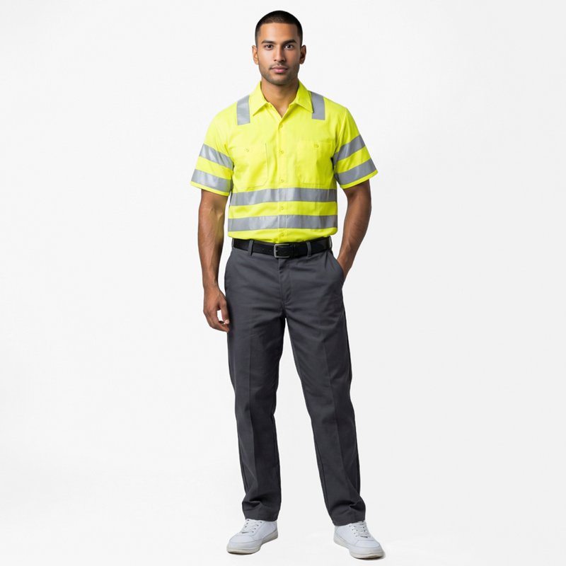 Red Kap Men's Hi-Visibility Type R Class 3 Work Shirt