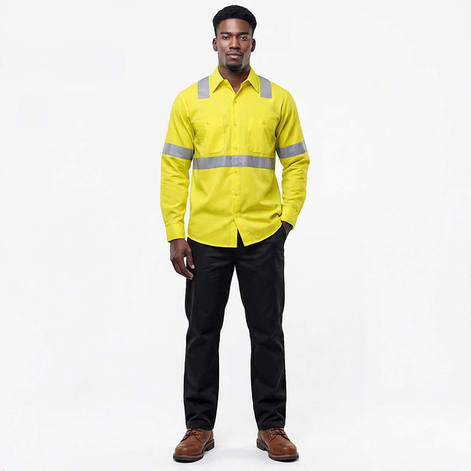 Red Kap Men's Hi-Visibility Ripstop Type R Class 3 Long Sleeve Work Shirt