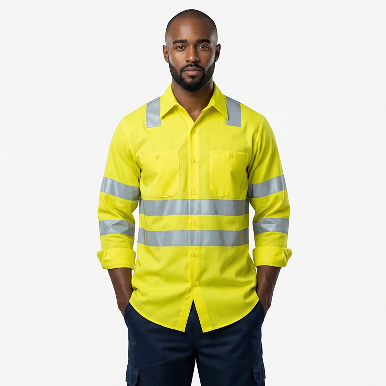 Red Kap Men's Hi-Visibility Ripstop Type R Class 3 Long Sleeve Work Shirt                                                        - view number 2