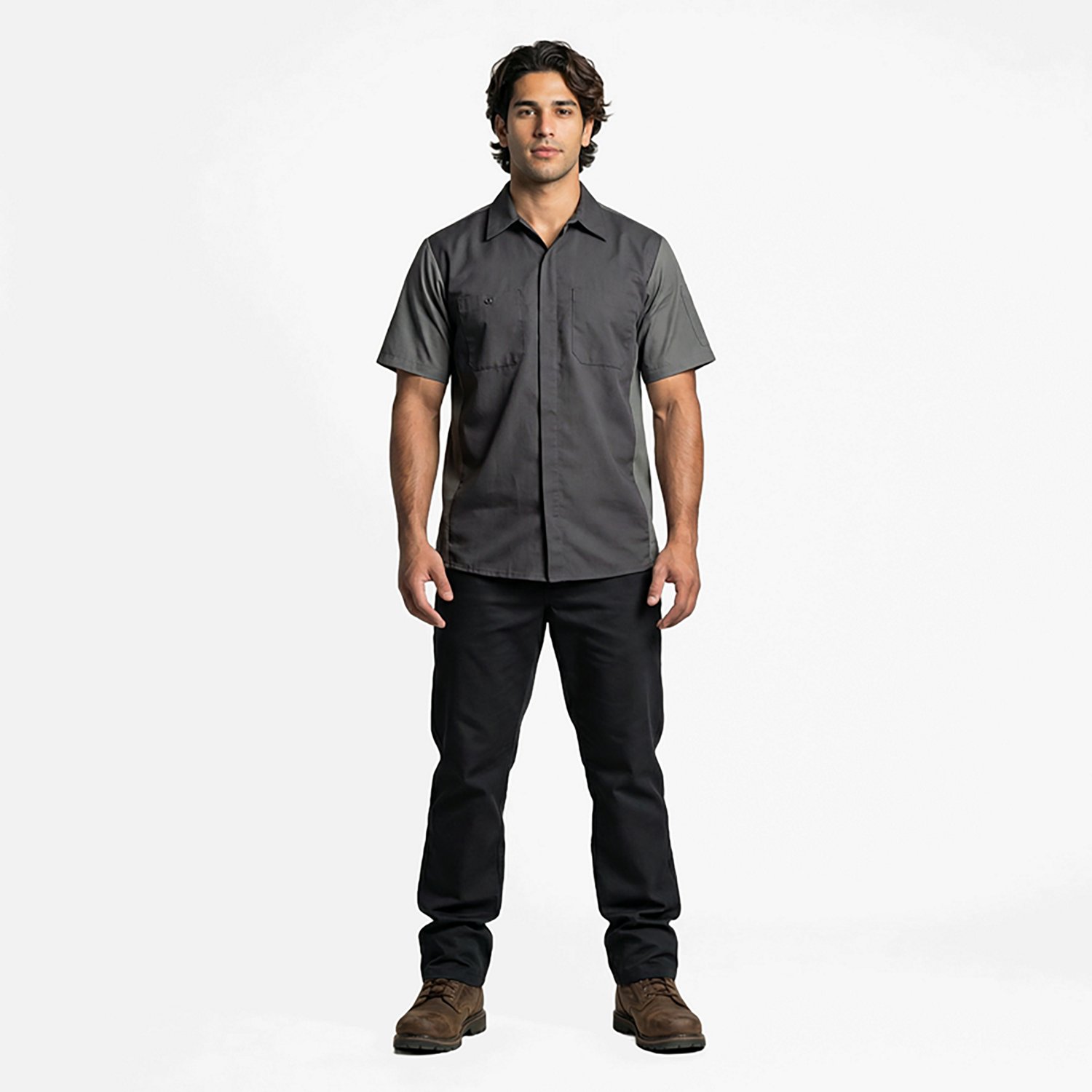 Red Kap Men's 2-Tone Crew Short Sleeve Shirt