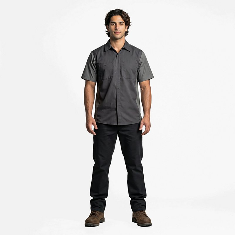 Red Kap Men's 2-Tone Crew Short Sleeve Shirt