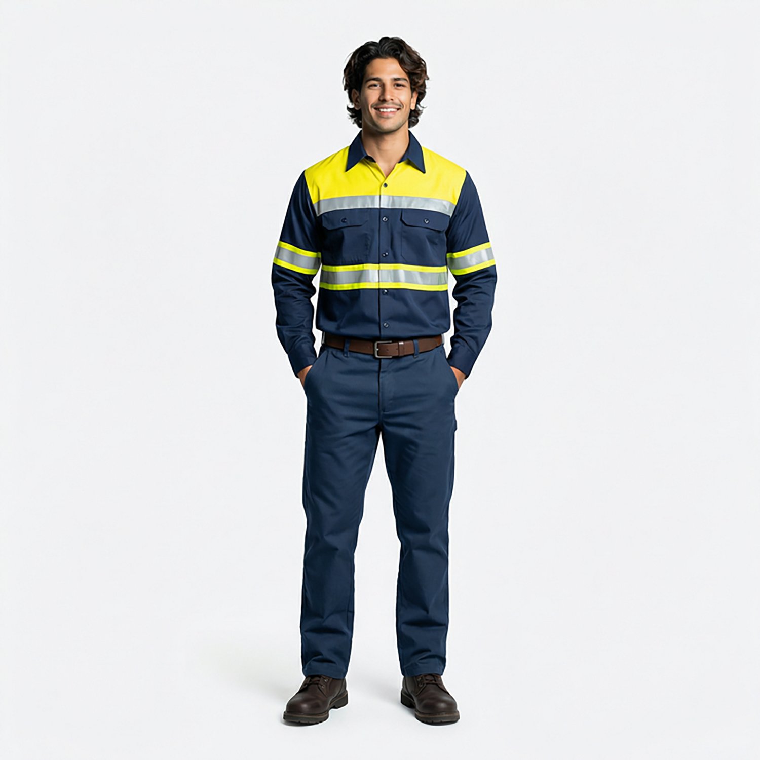 Red Kap Men's Hi-Visibility Colorblock Ripstop Type O Class 1 Long Sleeve Work Shirt