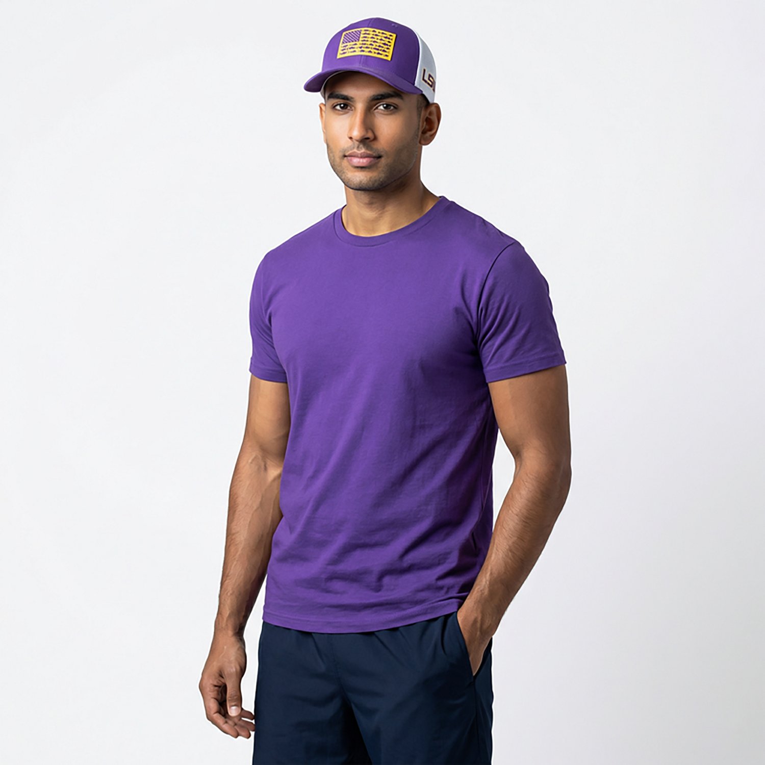 Columbia Sportswear Men's Louisiana State University Mesh Fish Flag Ball Cap - view number 2