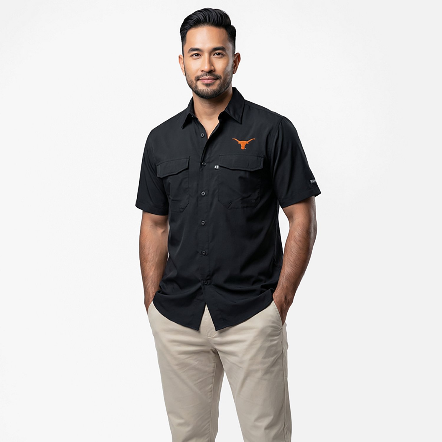 Antigua Men’s University of Texas Game Day Woven Fishing Shirt - view number 2