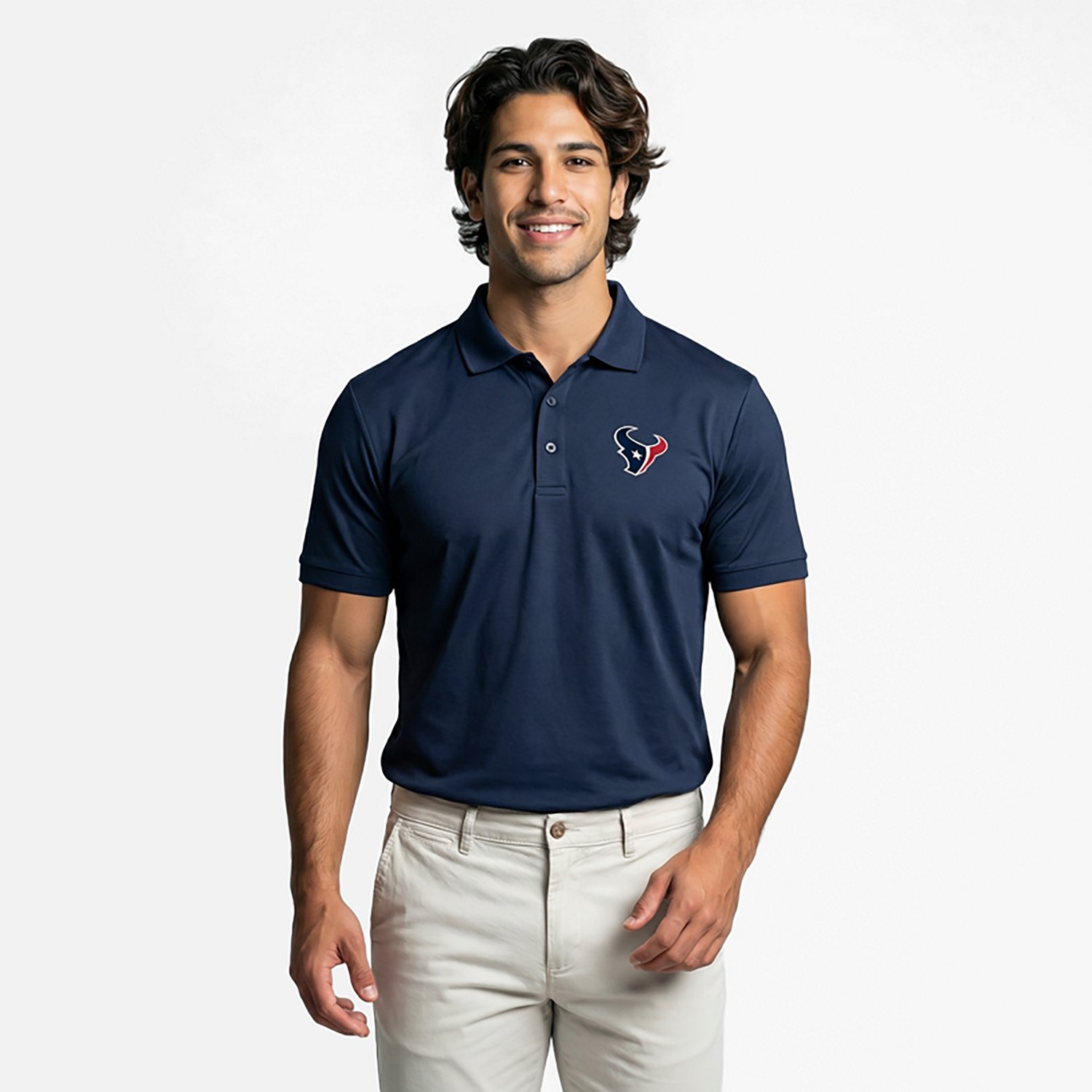 Antigua Men's Houston Texans Legacy Short Sleeve Polo Shirt - view number 3