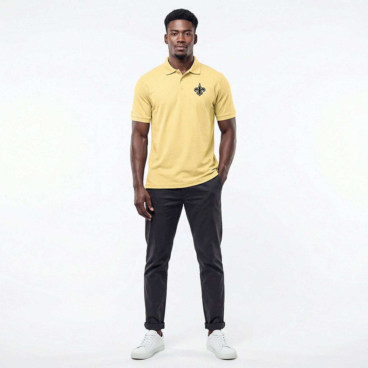 Antigua Men's New Orleans Saints Legacy Short Sleeve Polo Shirt - view number 2