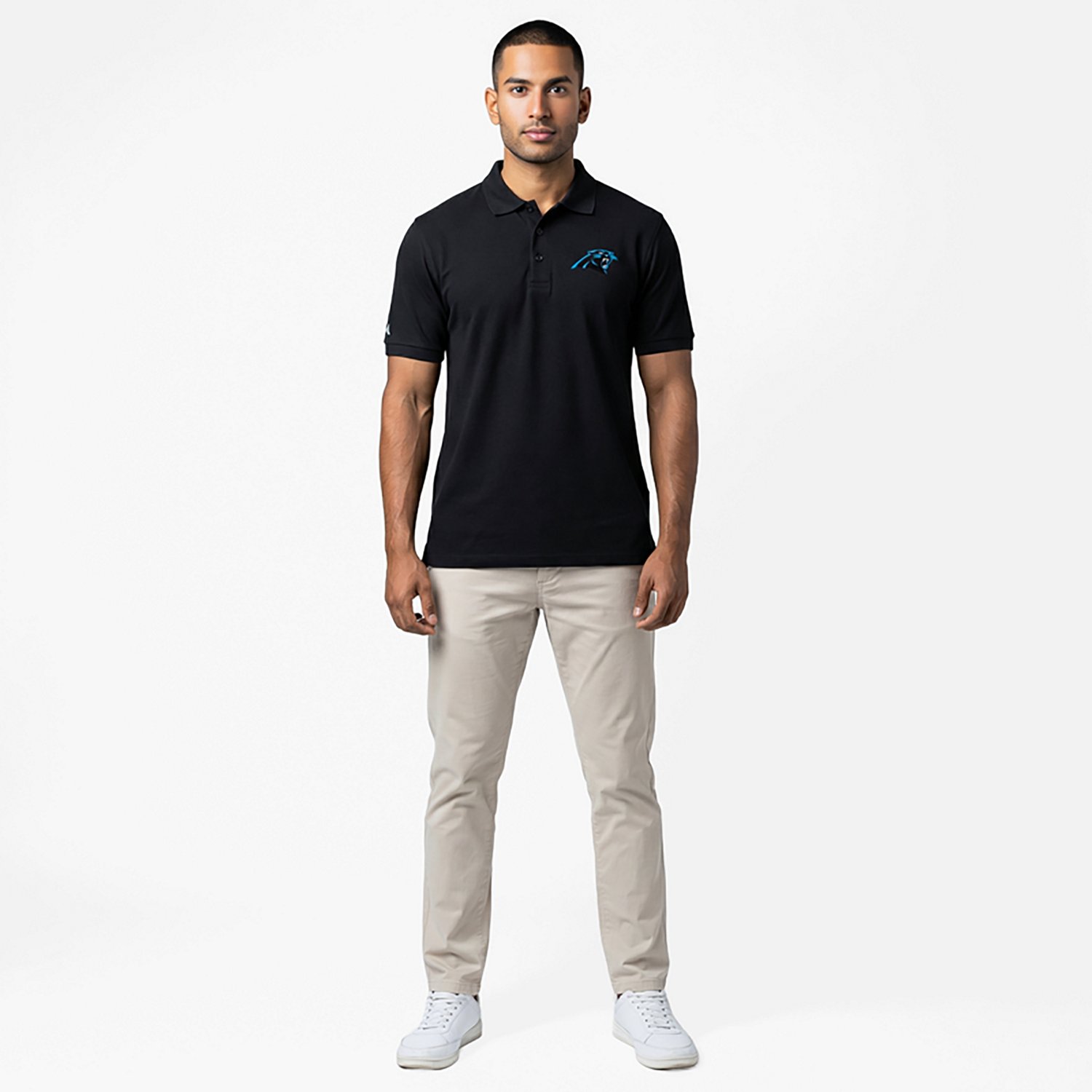 Antigua Men's Carolina Panthers Legacy Short Sleeve Polo Shirt - view number 2