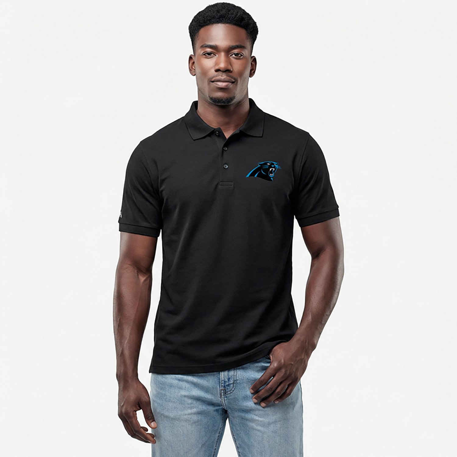 Antigua Men's Carolina Panthers Legacy Short Sleeve Polo Shirt - view number 3
