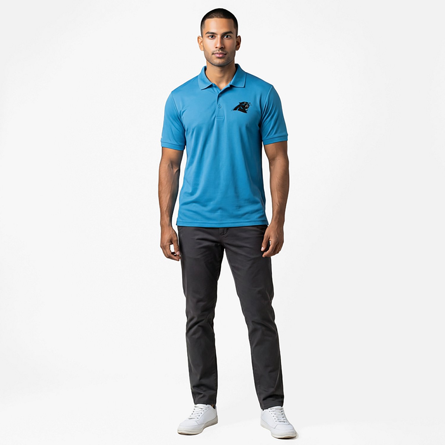 Antigua Men's Carolina Panthers Legacy Short Sleeve Polo Shirt - view number 2