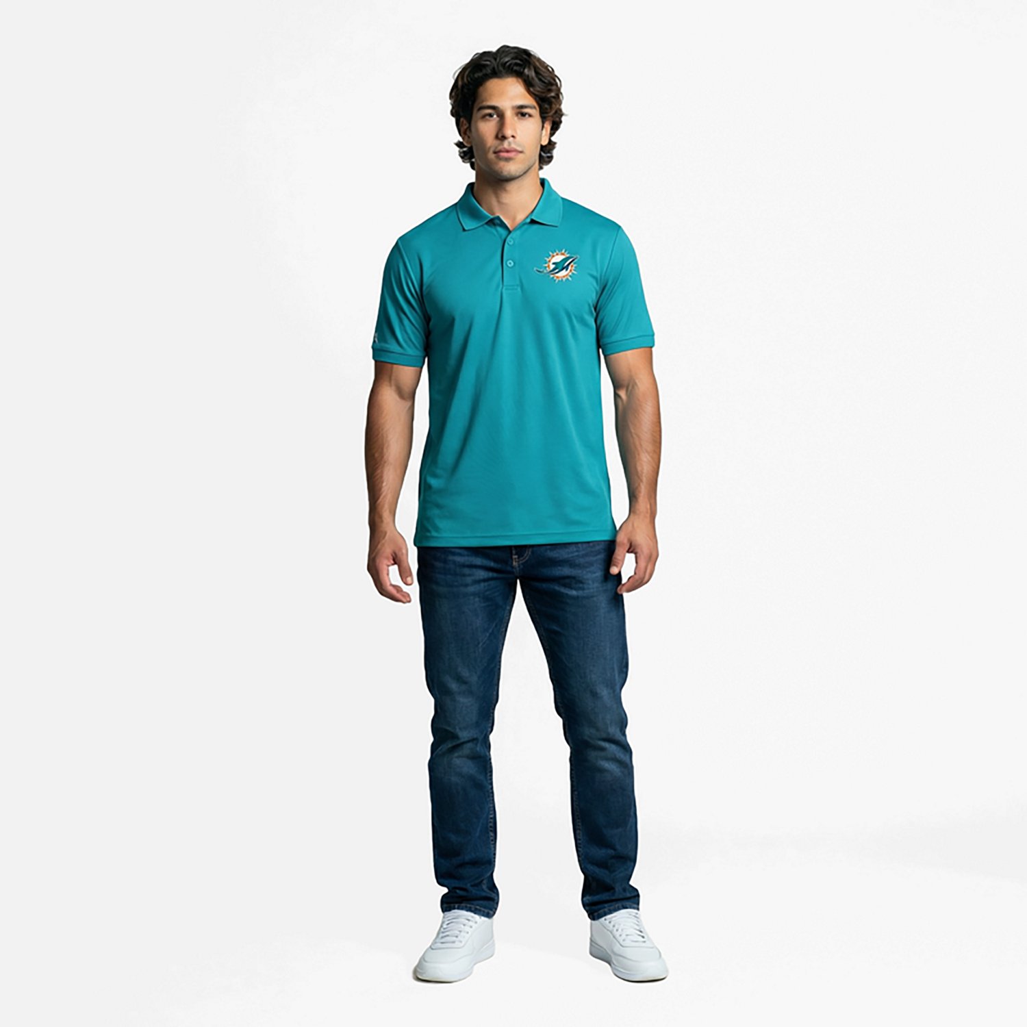 Antigua Men's Miami Dolphins Legacy Short Sleeve Polo Shirt - view number 2