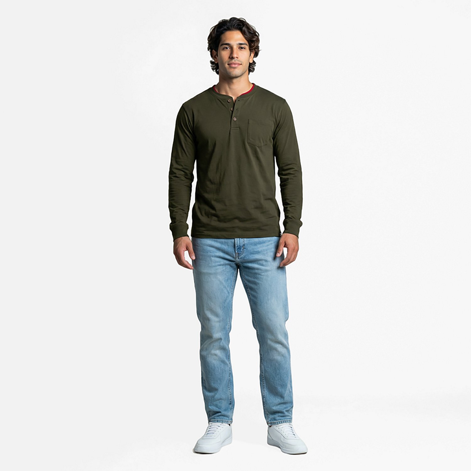Smith's Workwear Men's Workwear Long Sleeve Henley Shirt