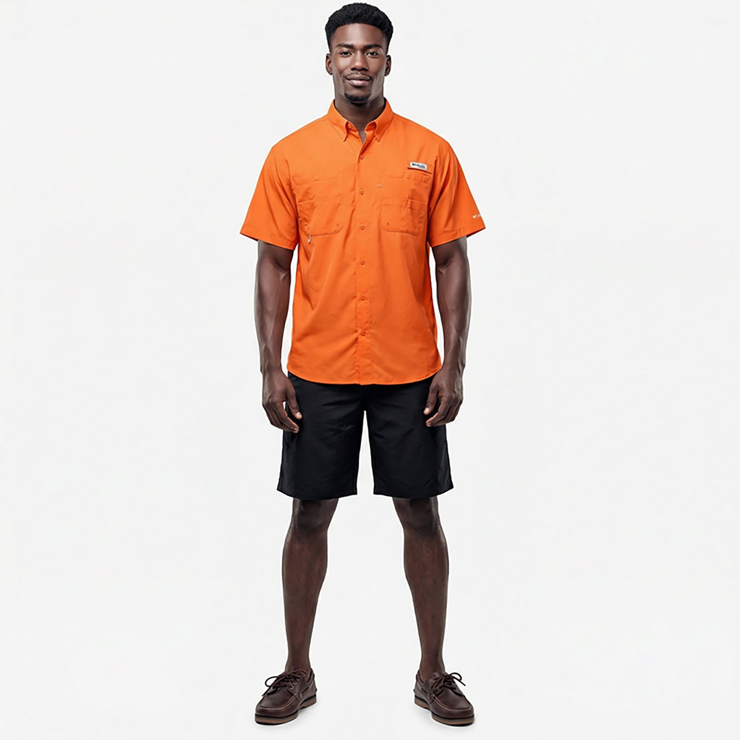 Columbia Sportswear Men's Clemson University Slack Tide Flag Camp Button Down Shirt  - view number 6