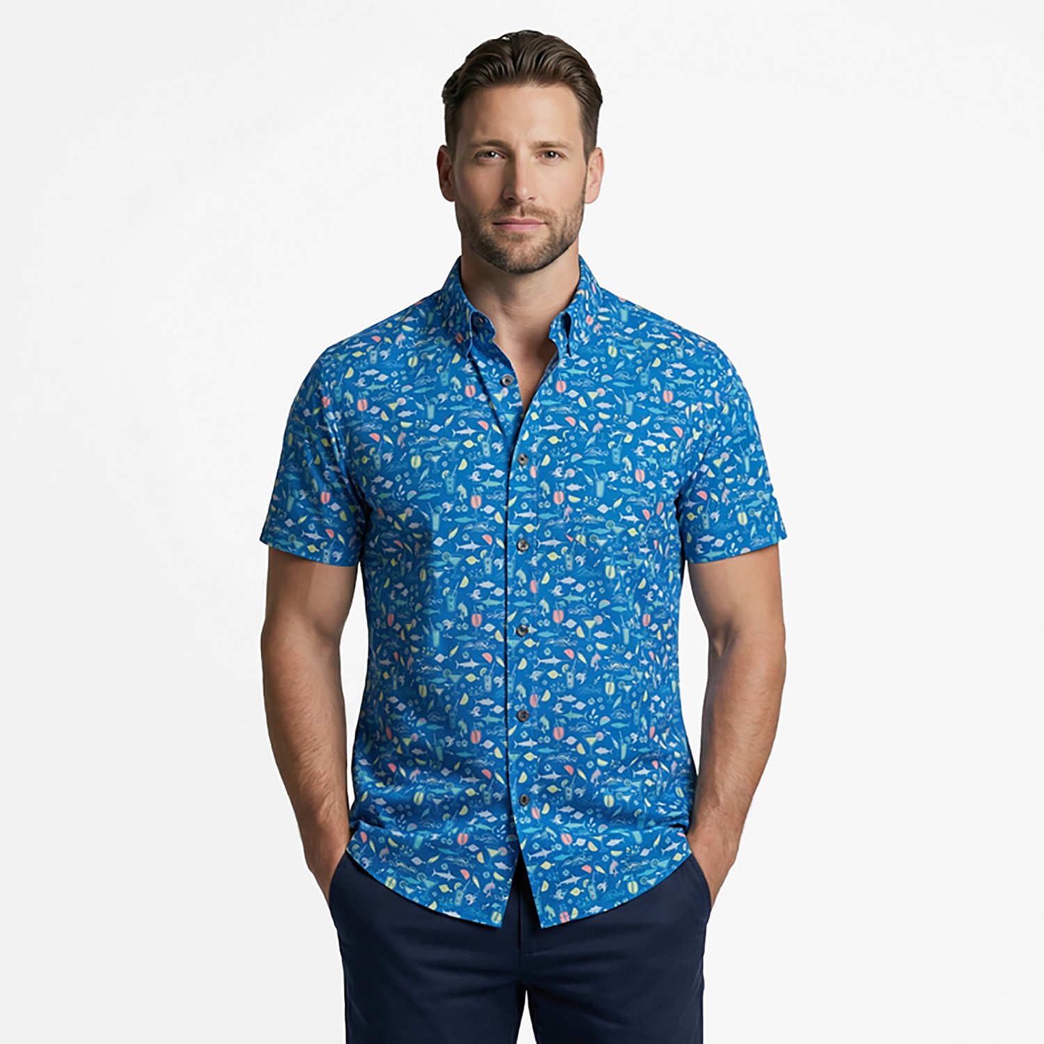 Magellan Outdoors Men's Shore and Line Washed Out Pocket Button-Down Fishing Shirt - view number 2