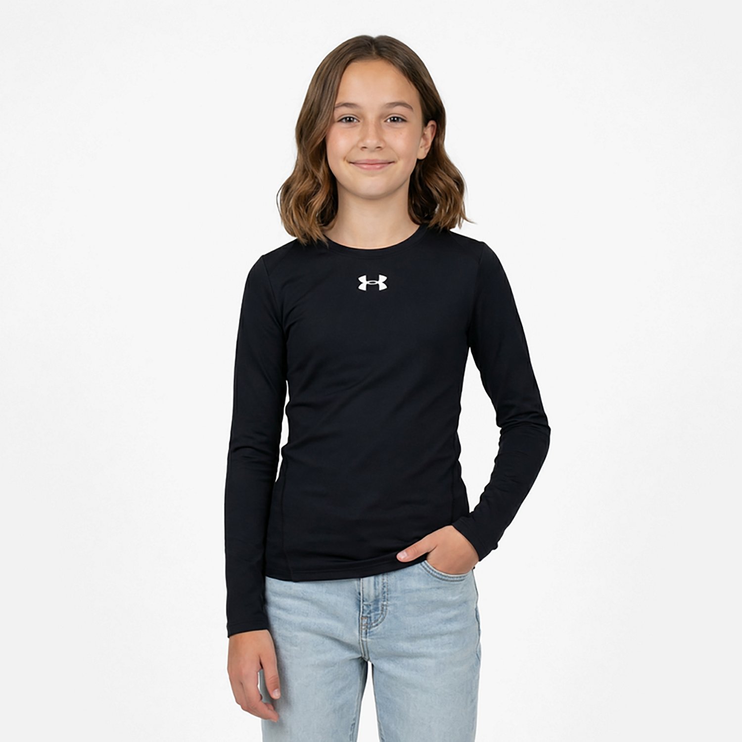 Under Armour Girls' ColdGear Long Sleeve Crew Top - view number 2