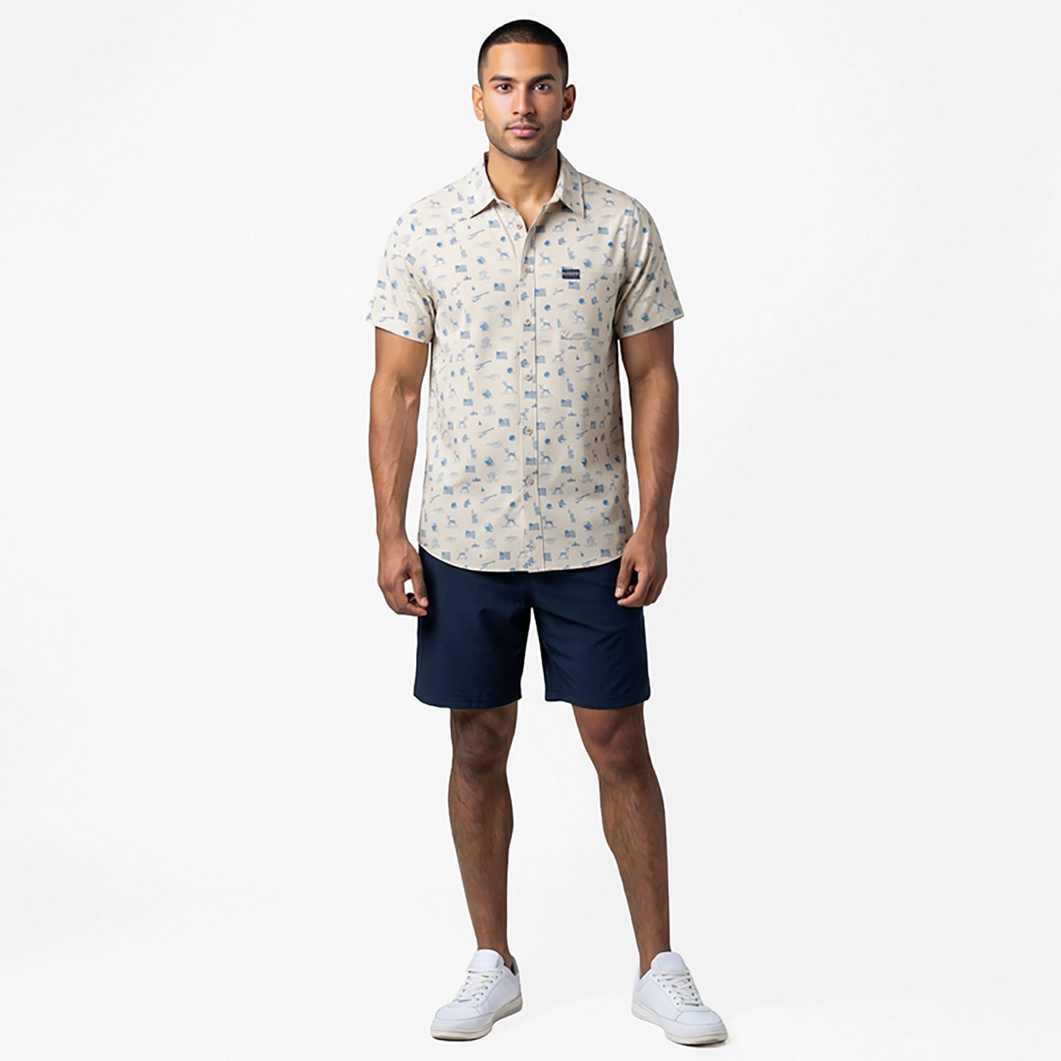 BURLEBO Men's Performance Button-Up Short Sleeve Shirt                                                                           - view number 6