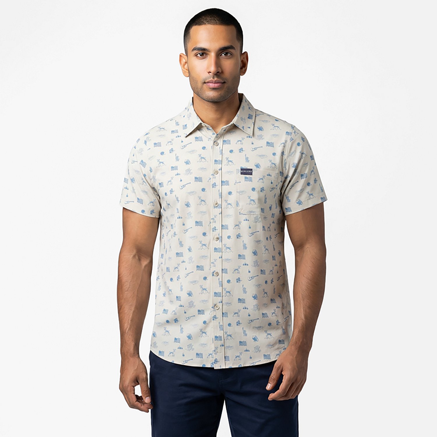 BURLEBO Men's Performance Button-Up Short Sleeve Shirt                                                                           - view number 7