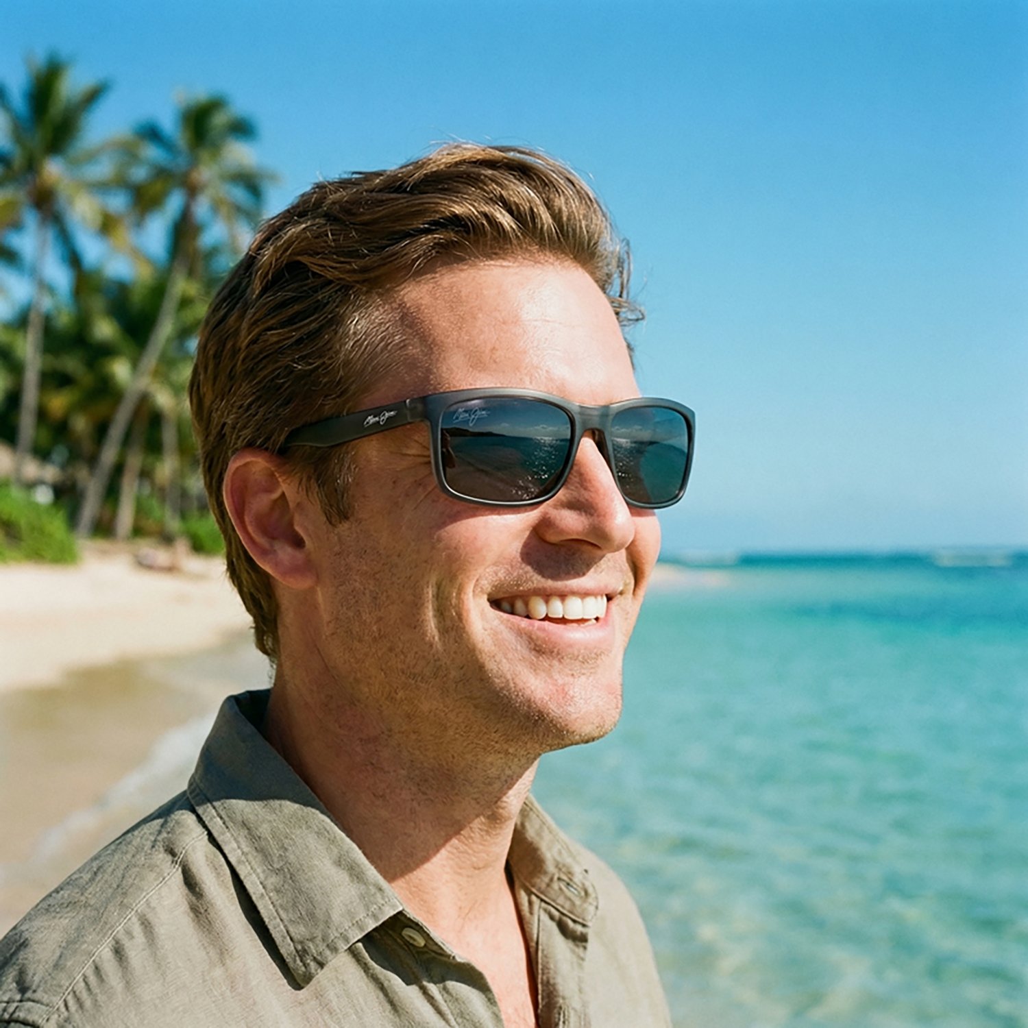 Maui Jim Huelo Polarized Rectangle Sunglasses                                                                                    - view number 4