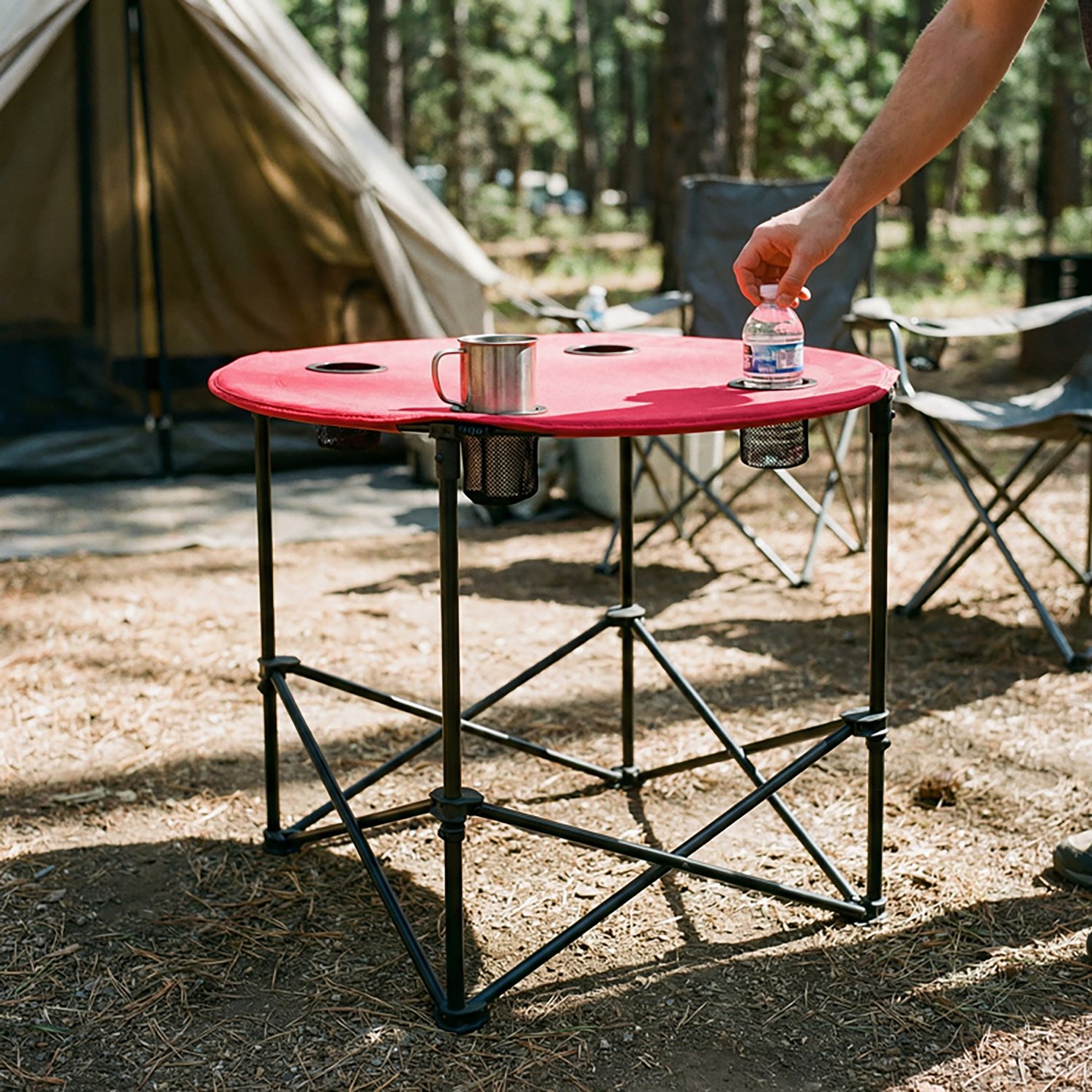 Logo Plain Round Folding Table                                                                                                   - view number 2