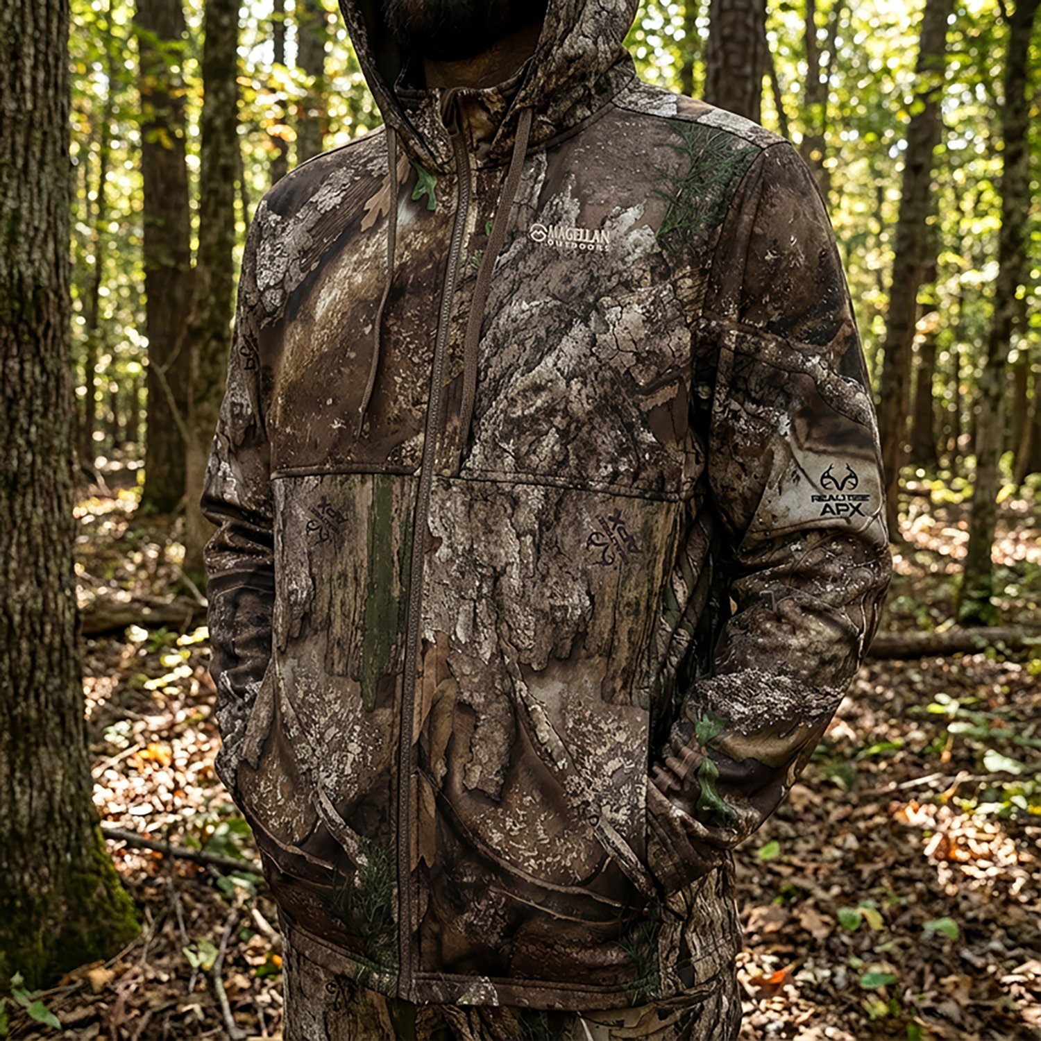 Magellan Outdoors Hunt Gear Men’s Boone Hooded FZ Camo Jacket - view number 4