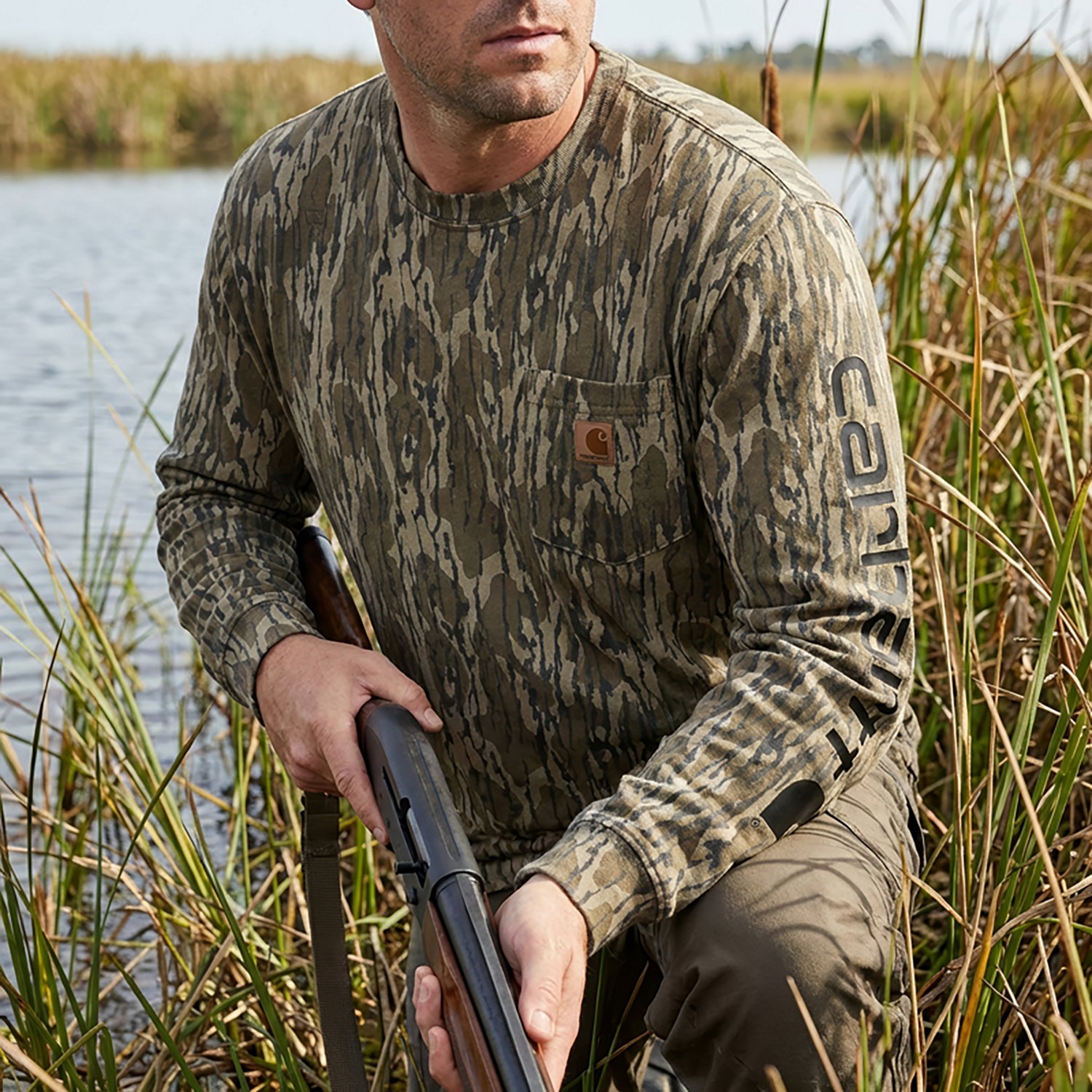 Carhartt Men's Loose Fit HW Camo Logo Long Sleeve T-shirt - view number 4