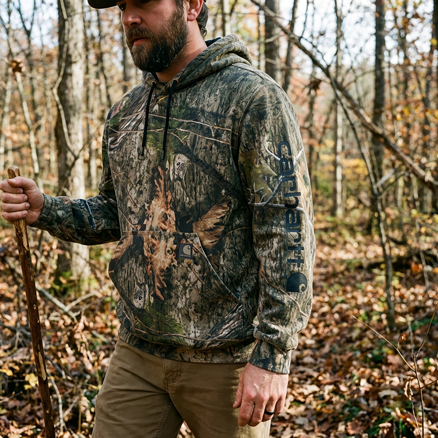 Carhartt Men's Loose Fit Camo Hooded Sweatshirt - view number 4