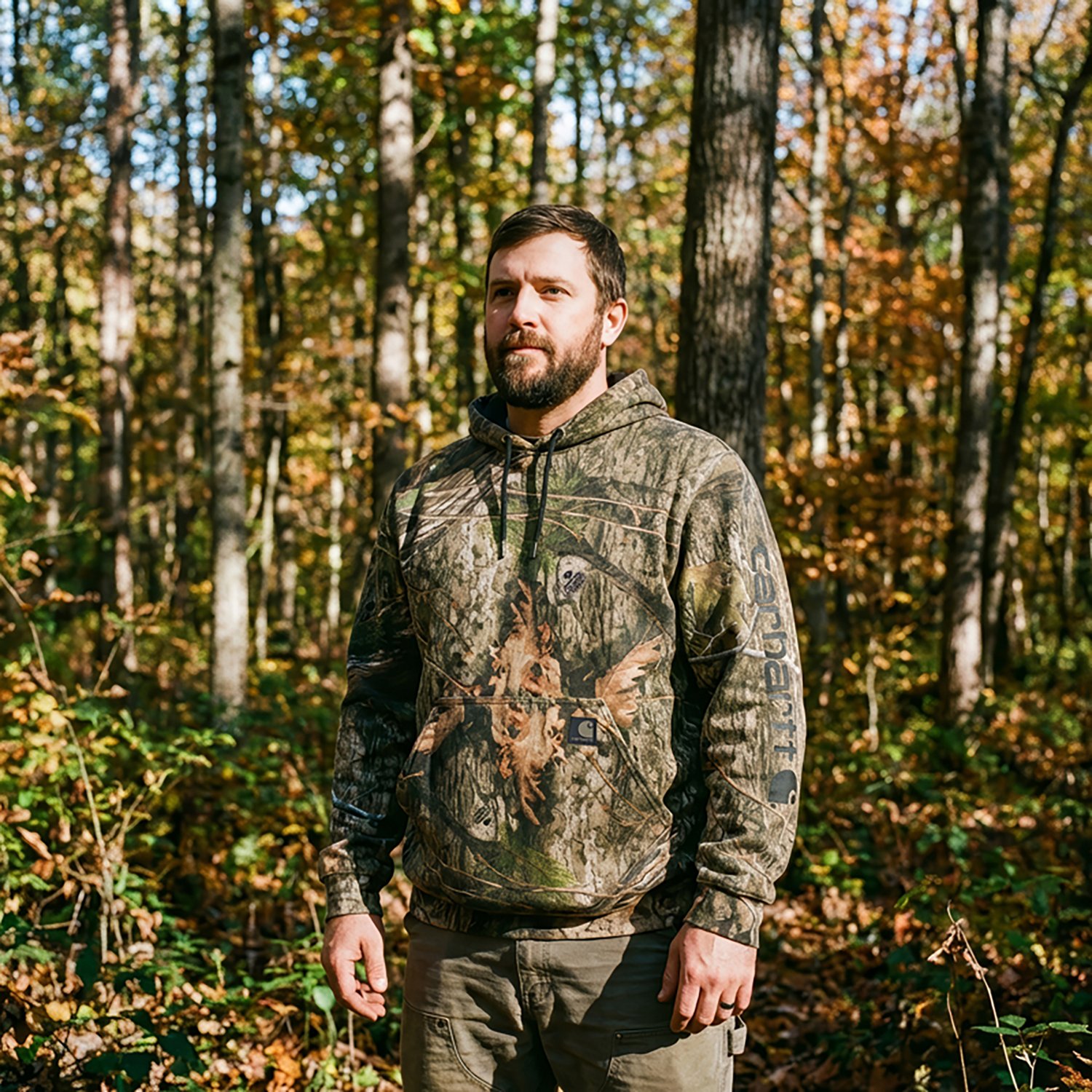 Carhartt Men's Loose Fit Camo Hooded Sweatshirt - view number 5