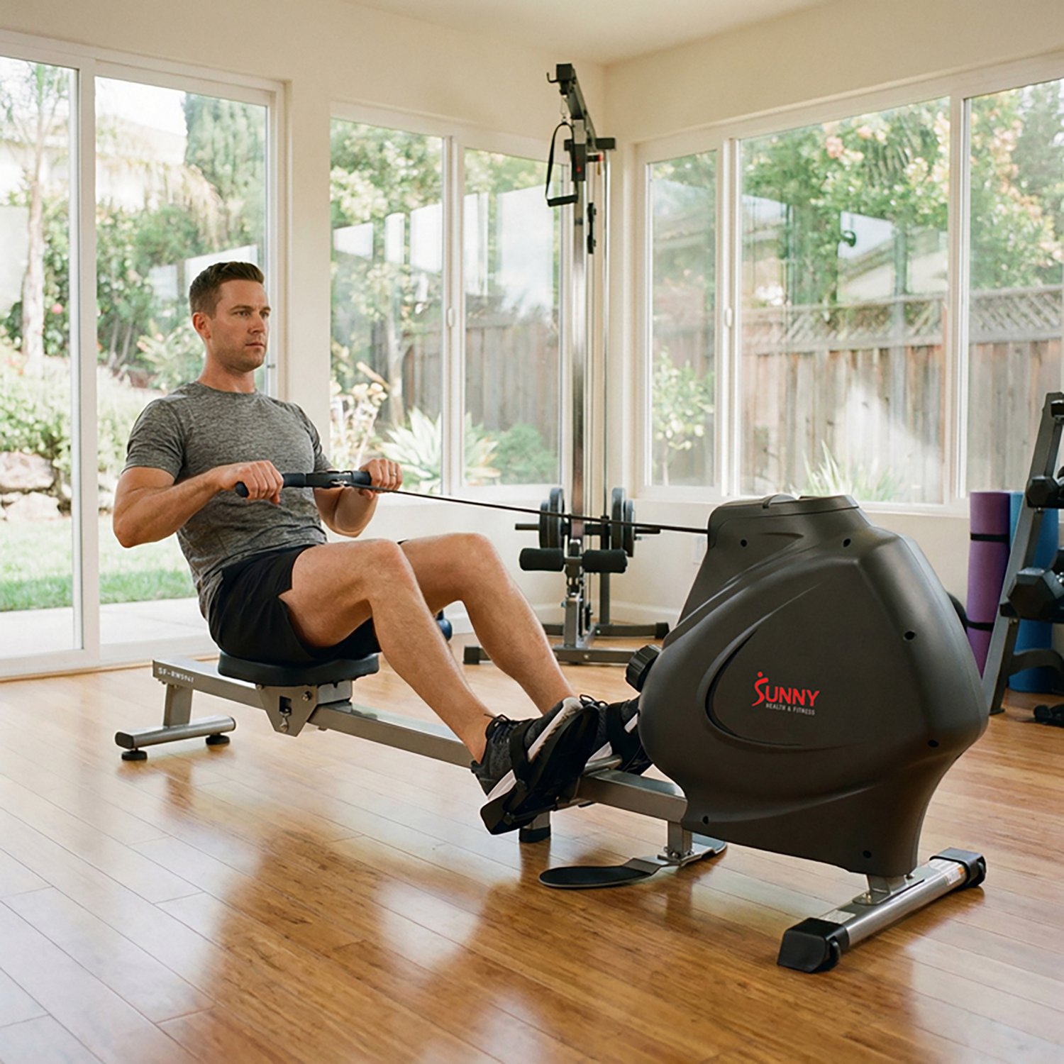Sunny Health & Fitness Multifunction SPM Magnetic Rowing Machine                                                                 - view number 6
