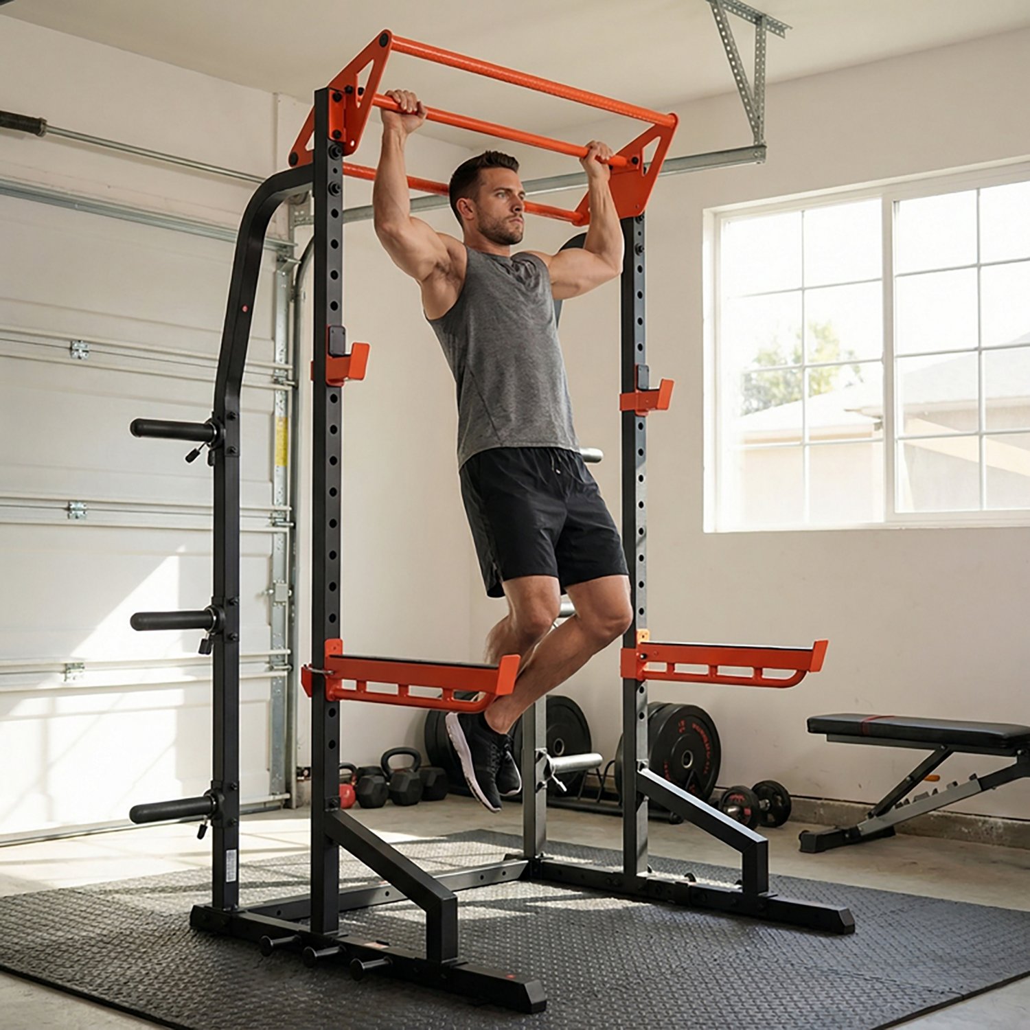 Sunny Health & Fitness Power Zone Half Rack Power Cage