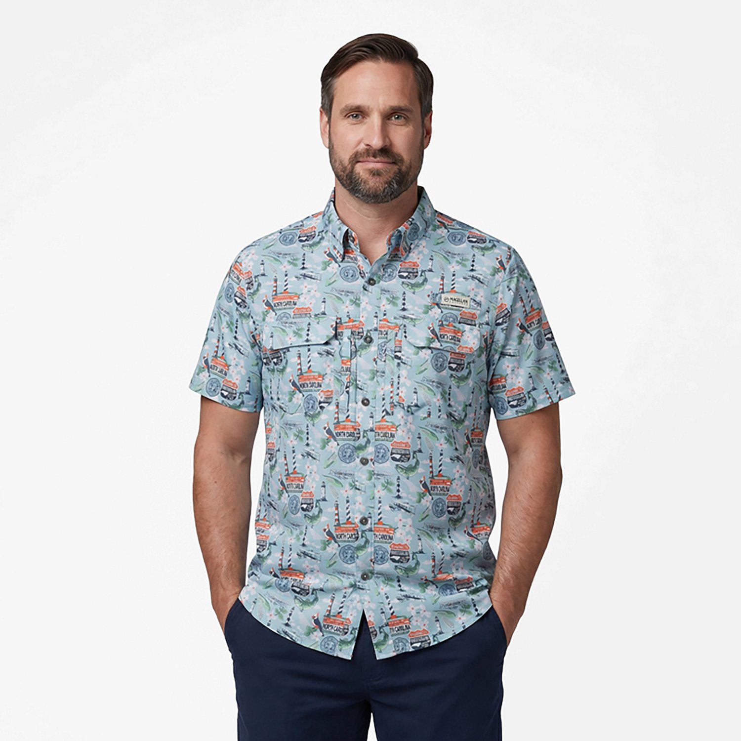 Magellan Outdoors Men's North Carolina Local State Print Shirt - view number 2