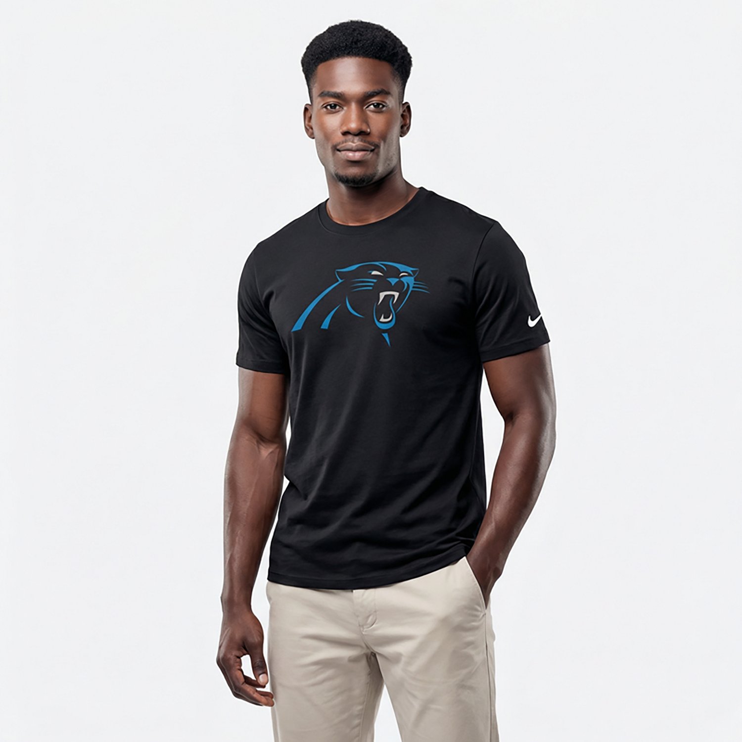 Nike Men's Carolina Panthers Logo Essential T-shirt - view number 2