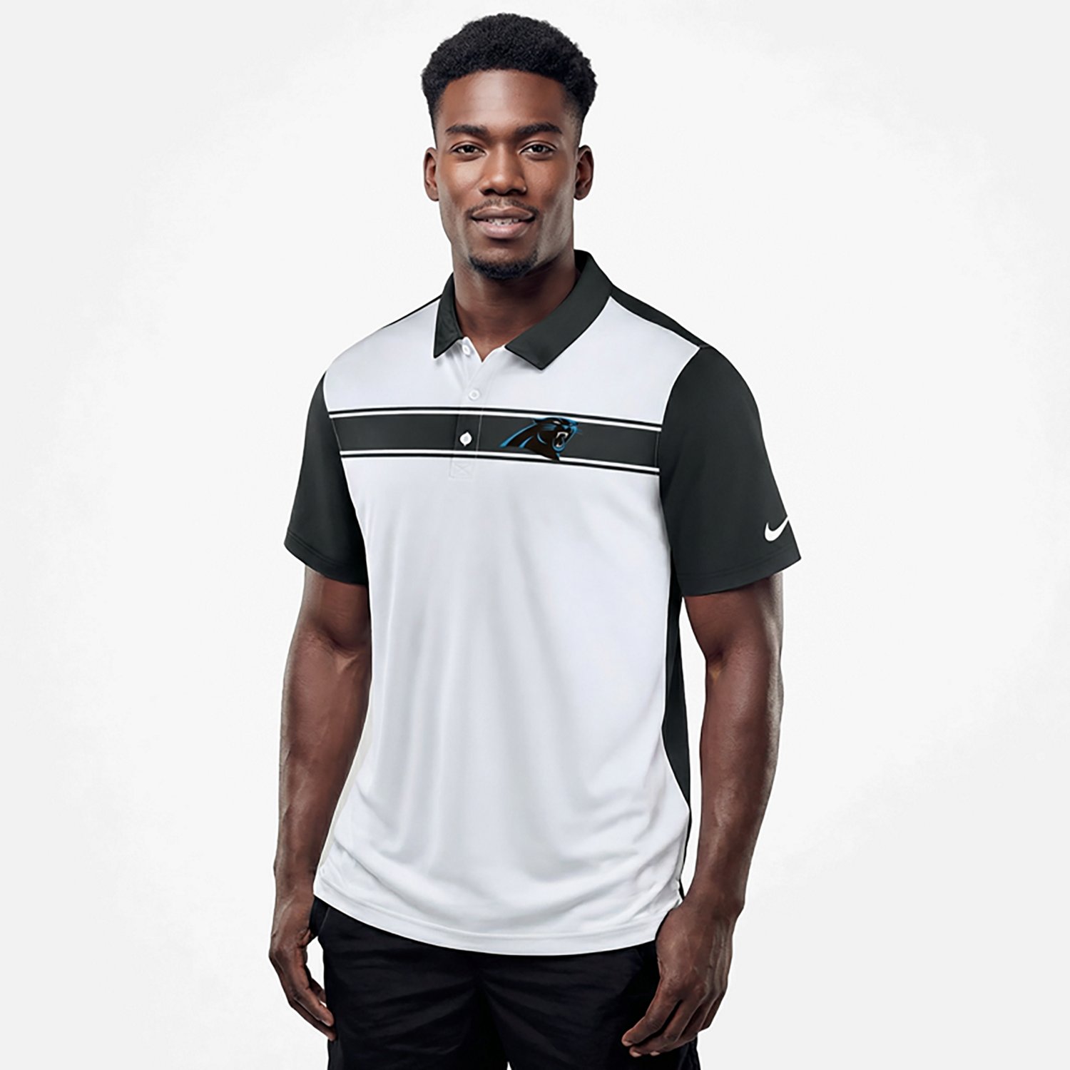 Nike Men's Carolina Panthers Rewind Pique Polo Shirt                                                                             - view number 2