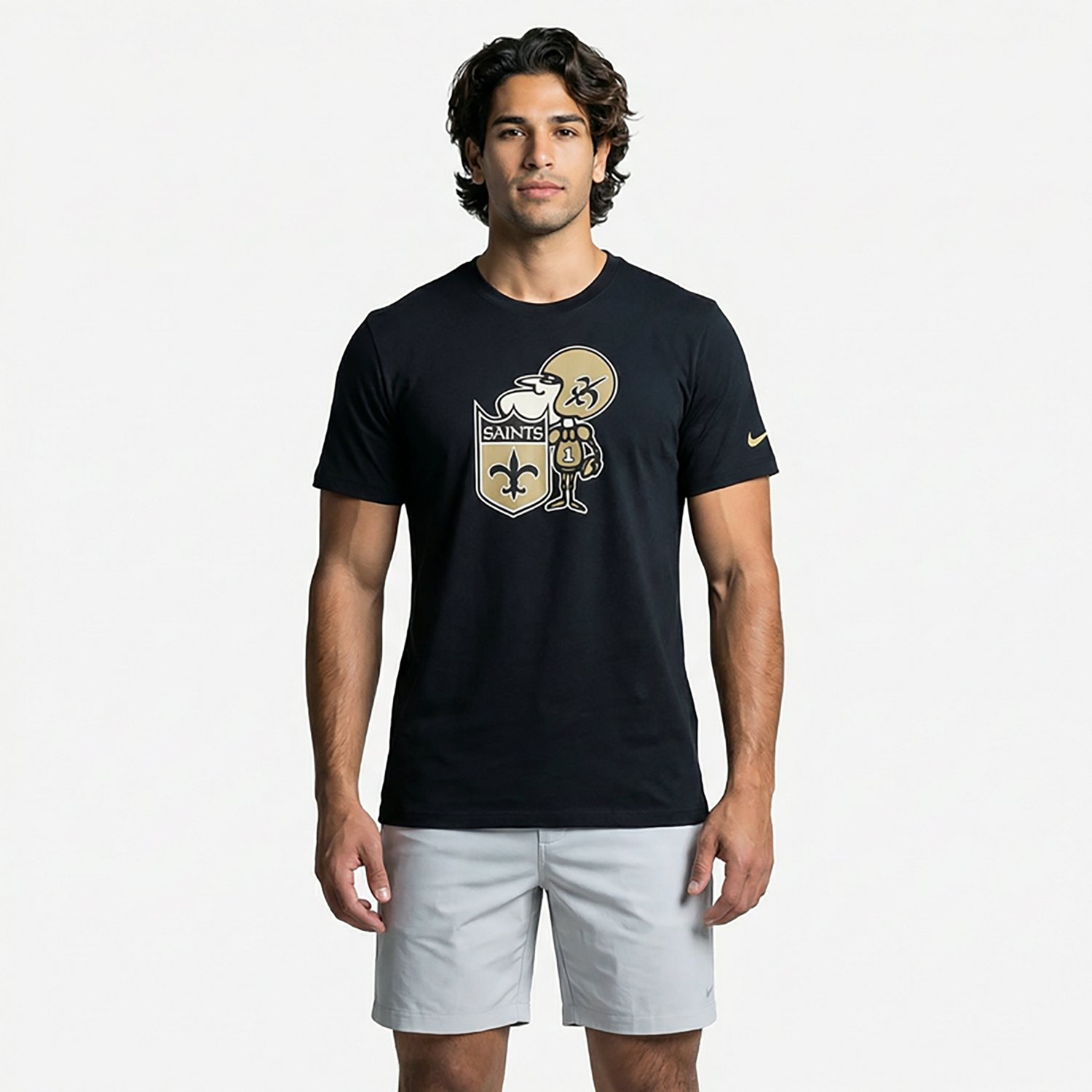 Nike Men's New Orleans Saints Rewind Logo Triblend T-shirt - view number 2
