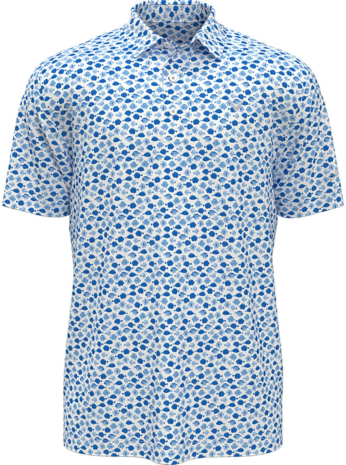 Callaway Boys' Watercolor Fish Allover Print Polo Shirt