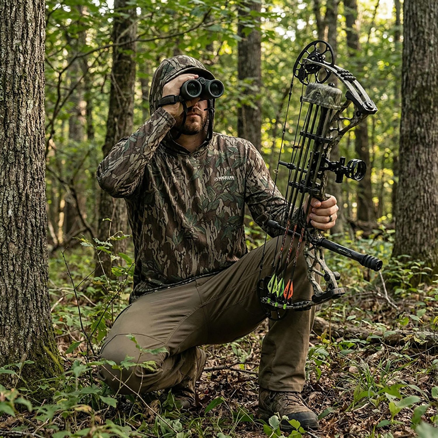 Magellan Outdoors Hunt Gear Men's Eagle Pass Tech Mesh Long Sleeve Hooded T-shirt - view number 4