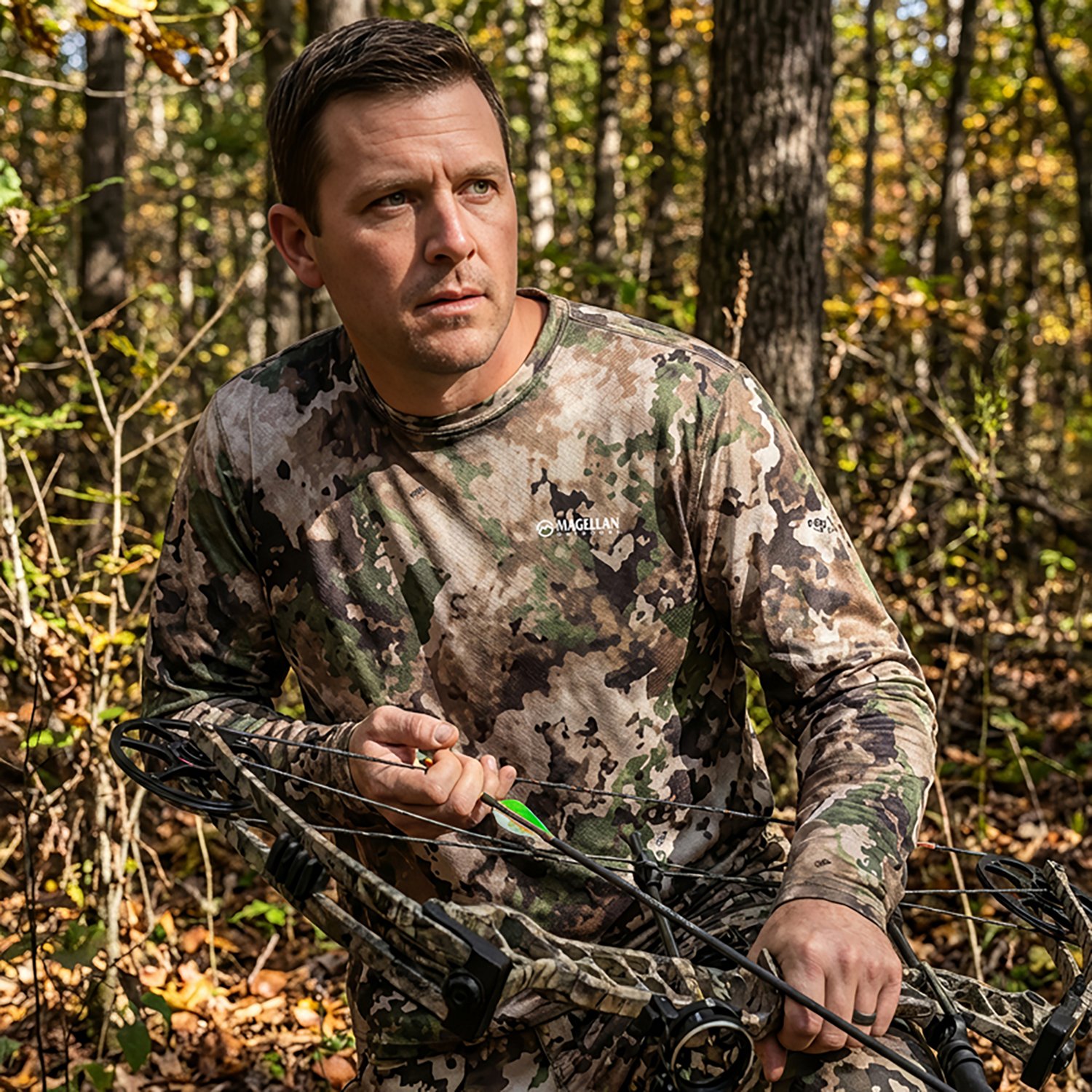 Magellan Outdoors Hunt Gear Men's Eagle Pass Tech Mesh Long Sleeve T-shirt - view number 3