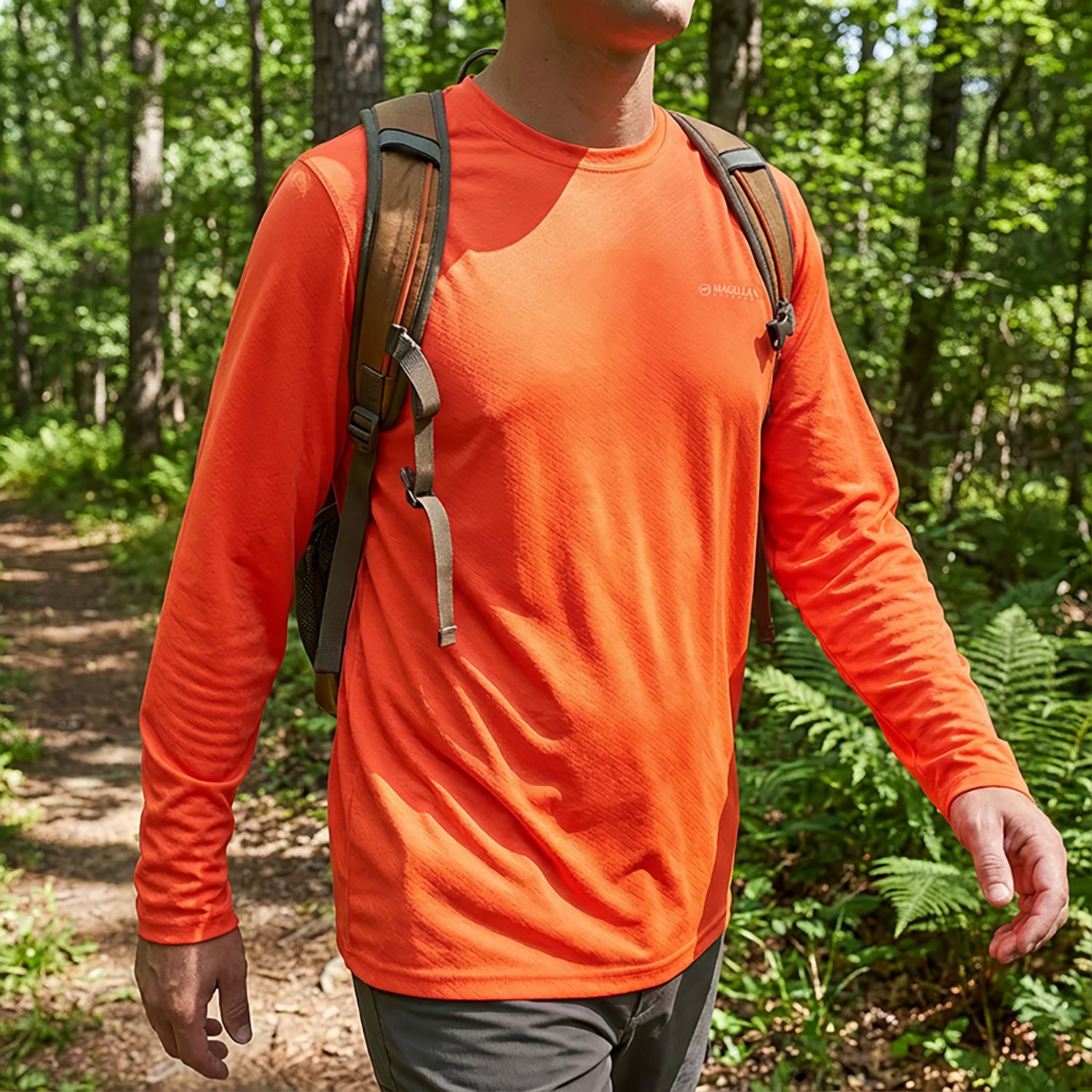 Magellan Outdoors Hunt Gear Men's Eagle Pass Tech Blaze Mesh Long Sleeve Shirt - view number 4