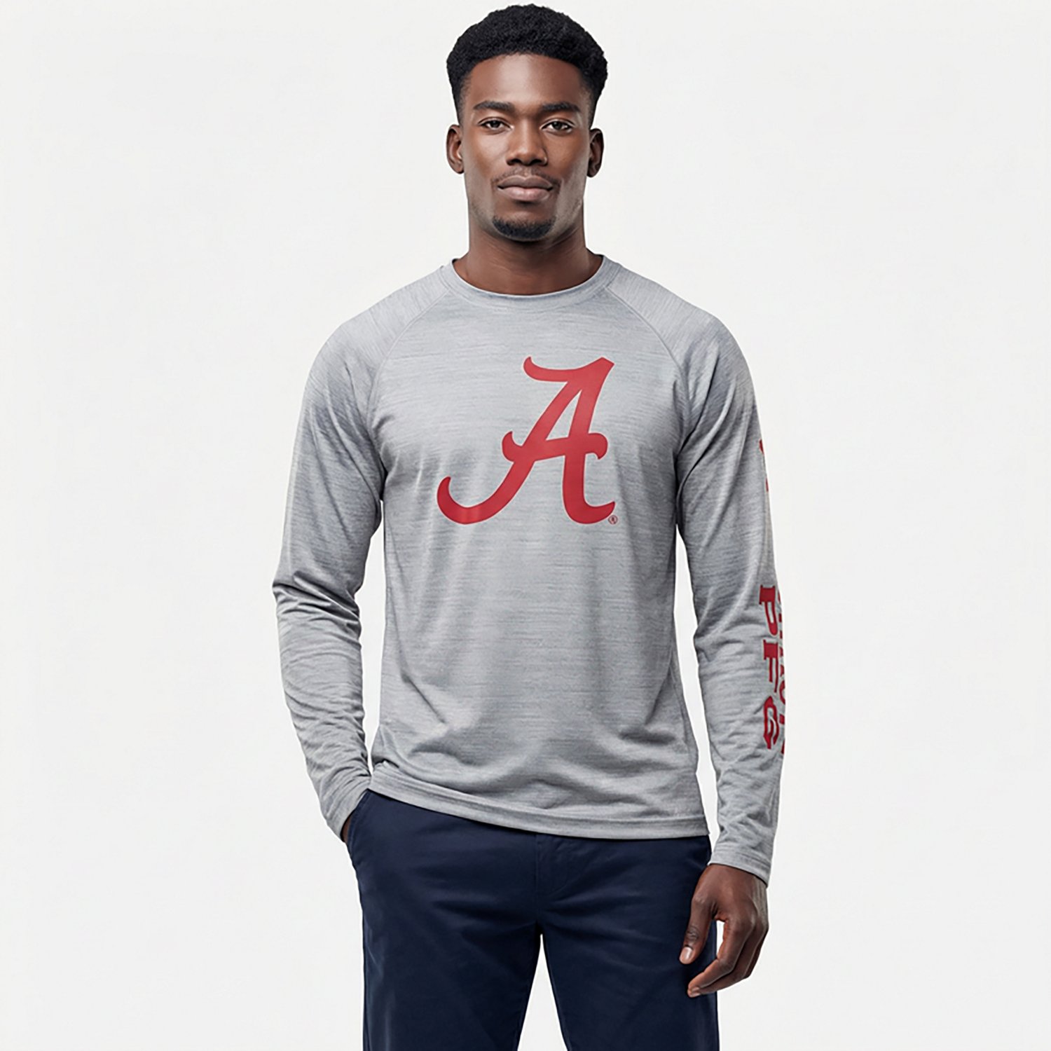 Columbia Sportswear Men's University of Alabama PFG Terminal Tackle Heather Long Sleeve Shirt - view number 7