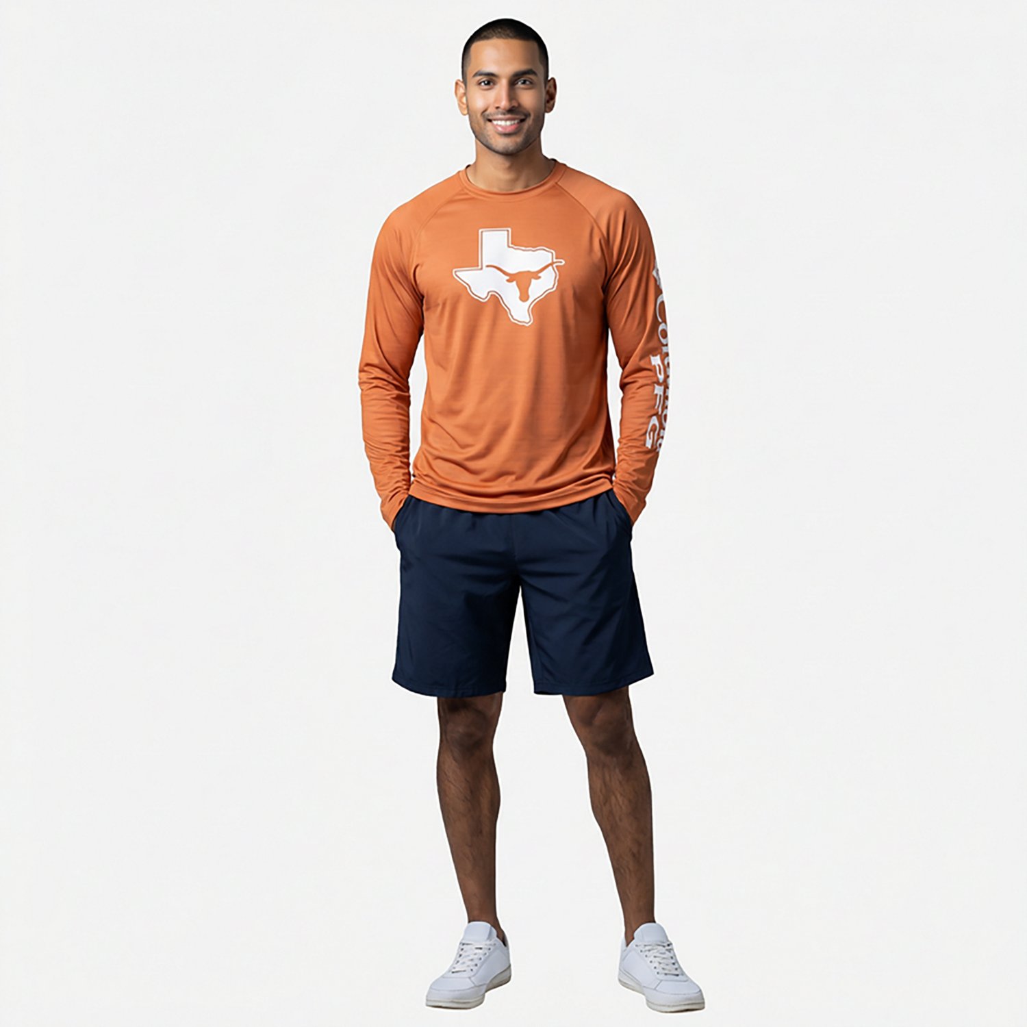 Columbia Sportswear Men's University of Texas PFG Terminal Tackle Heather Long Sleeve Shirt - view number 6