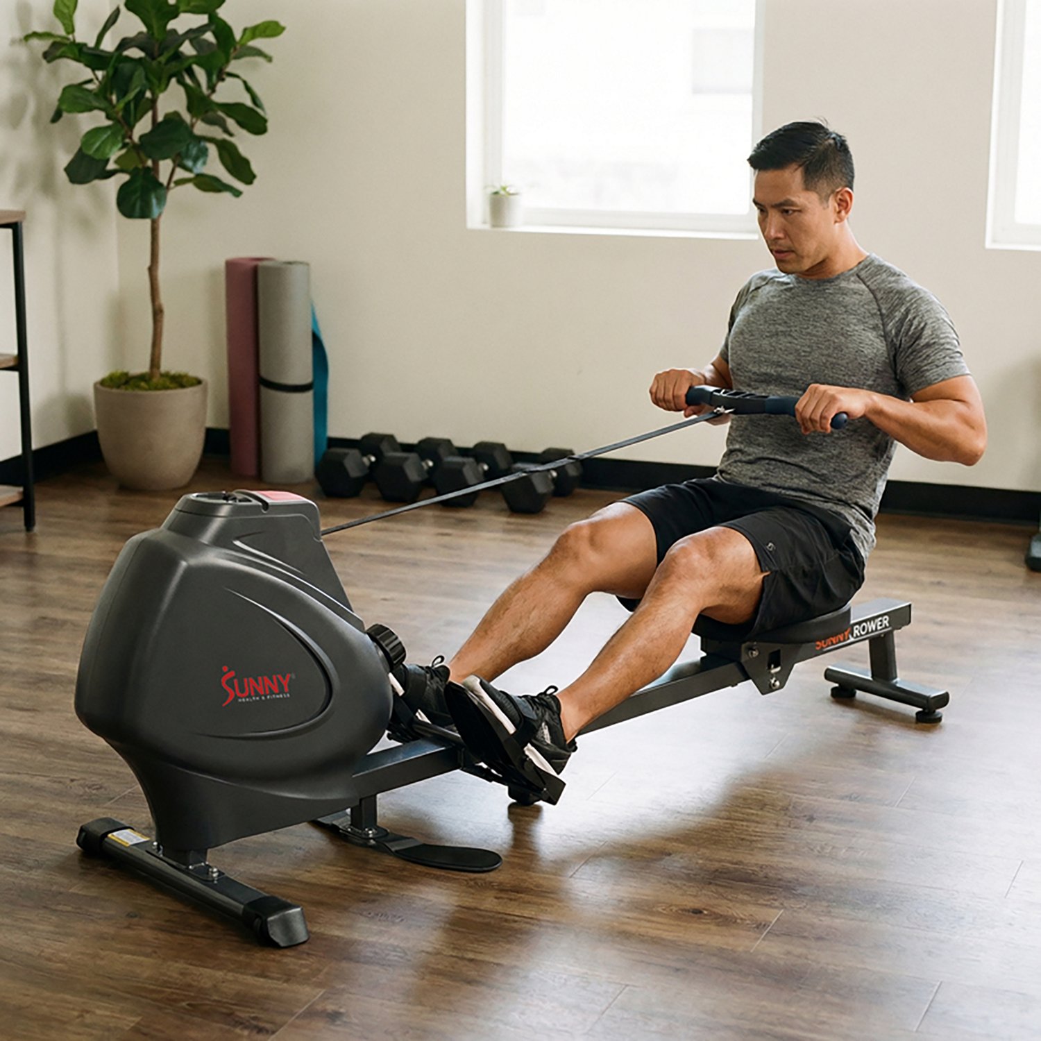 Sunny Health & Fitness Premium Magnetic Rowing Machine