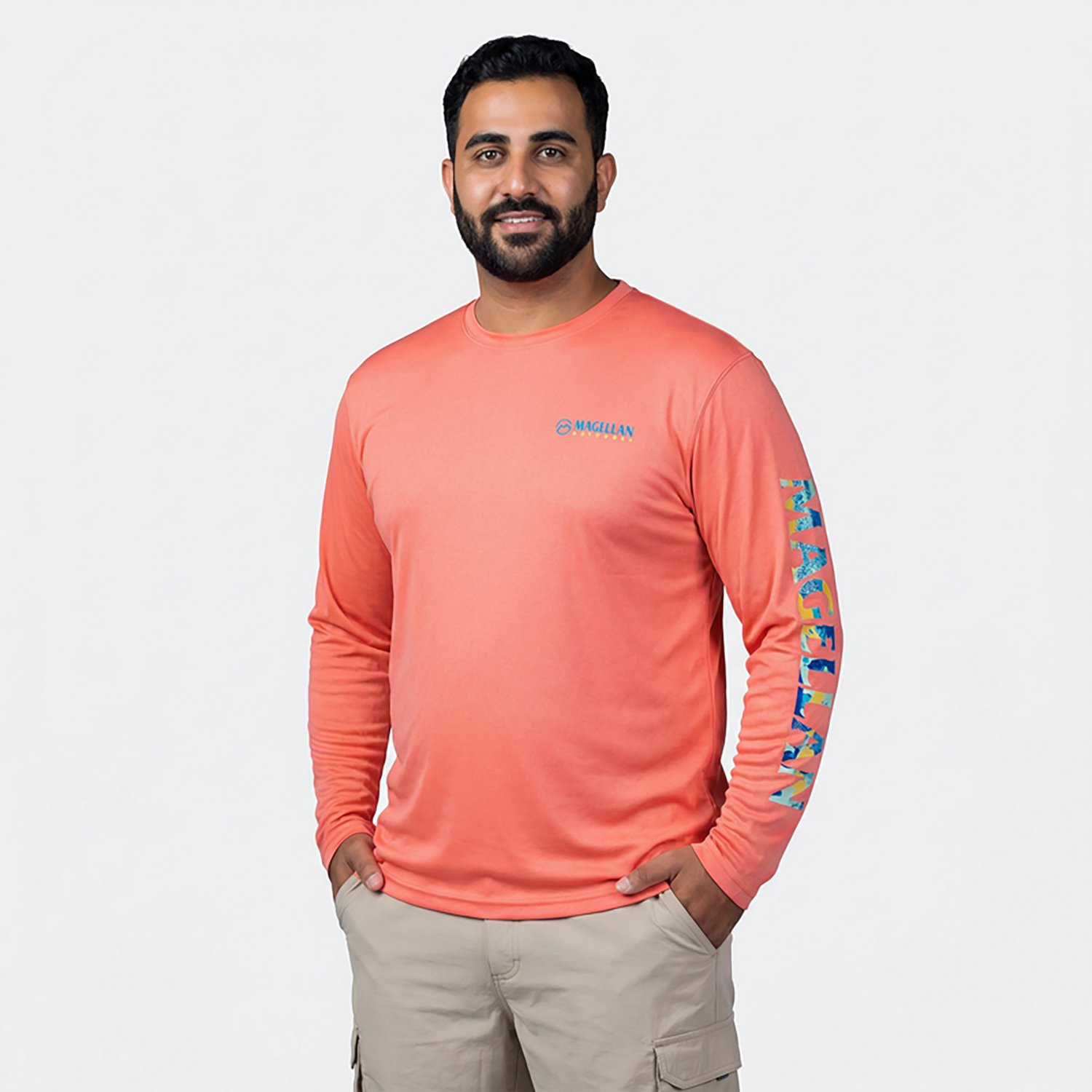 Magellan Outdoors Men's Casting Crew Long Sleeve T-shirt                                                                         - view number 6