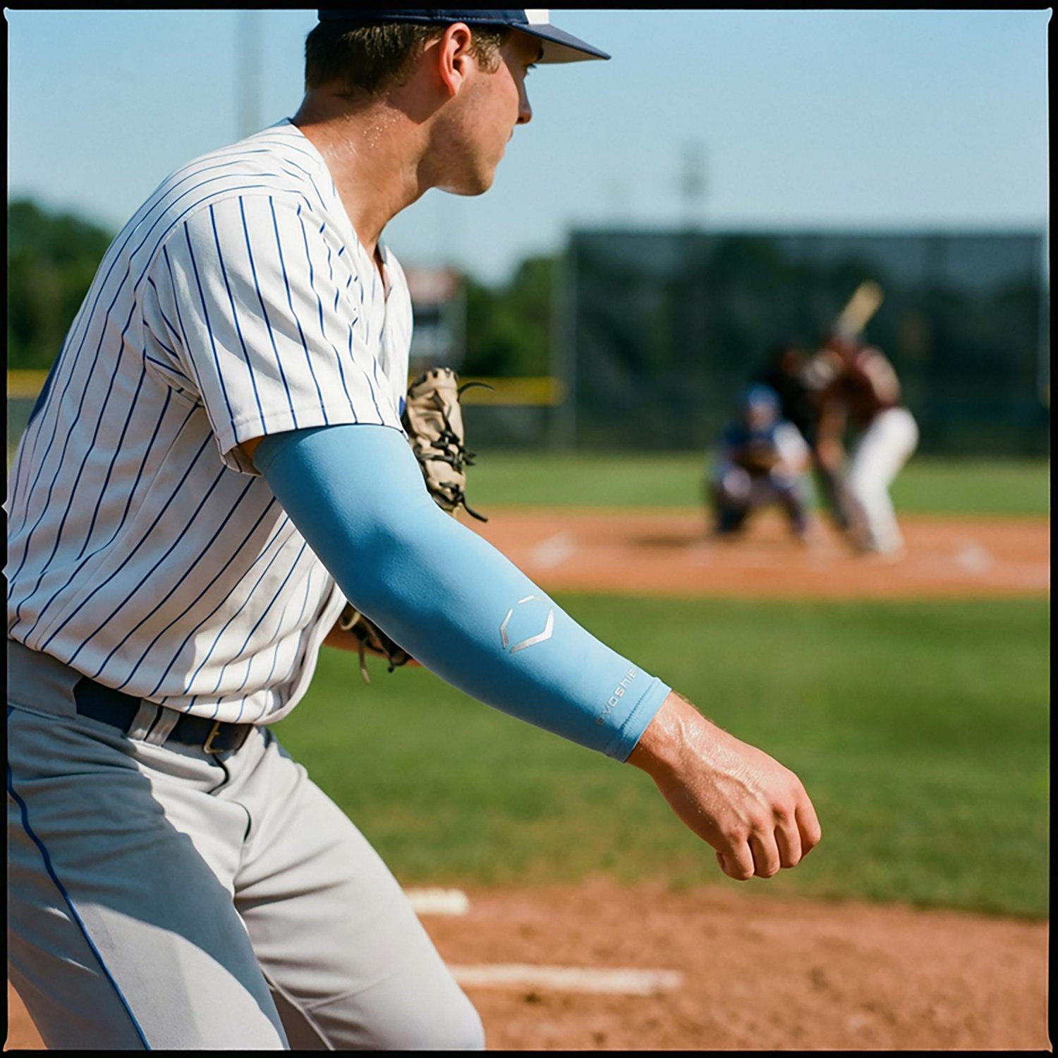 EvoShield Adults' Solid Compression Baseball Pitcher Arm Sleeve                                                                  - view number 2