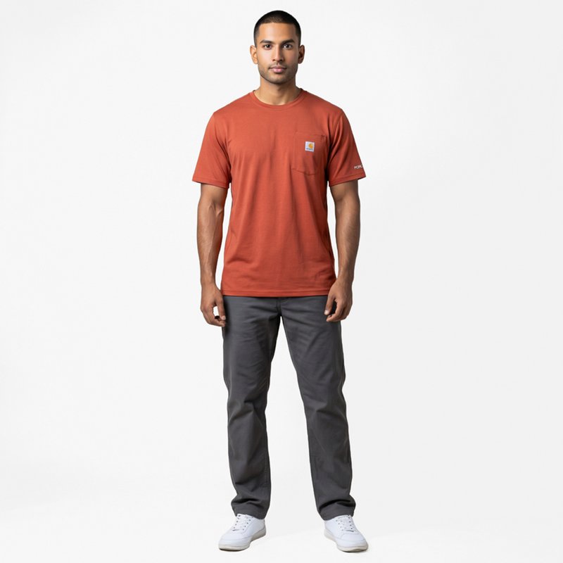 Carhartt Men's Force Pocket Short Sleeve T-Shirt, Medium, Atomic Red