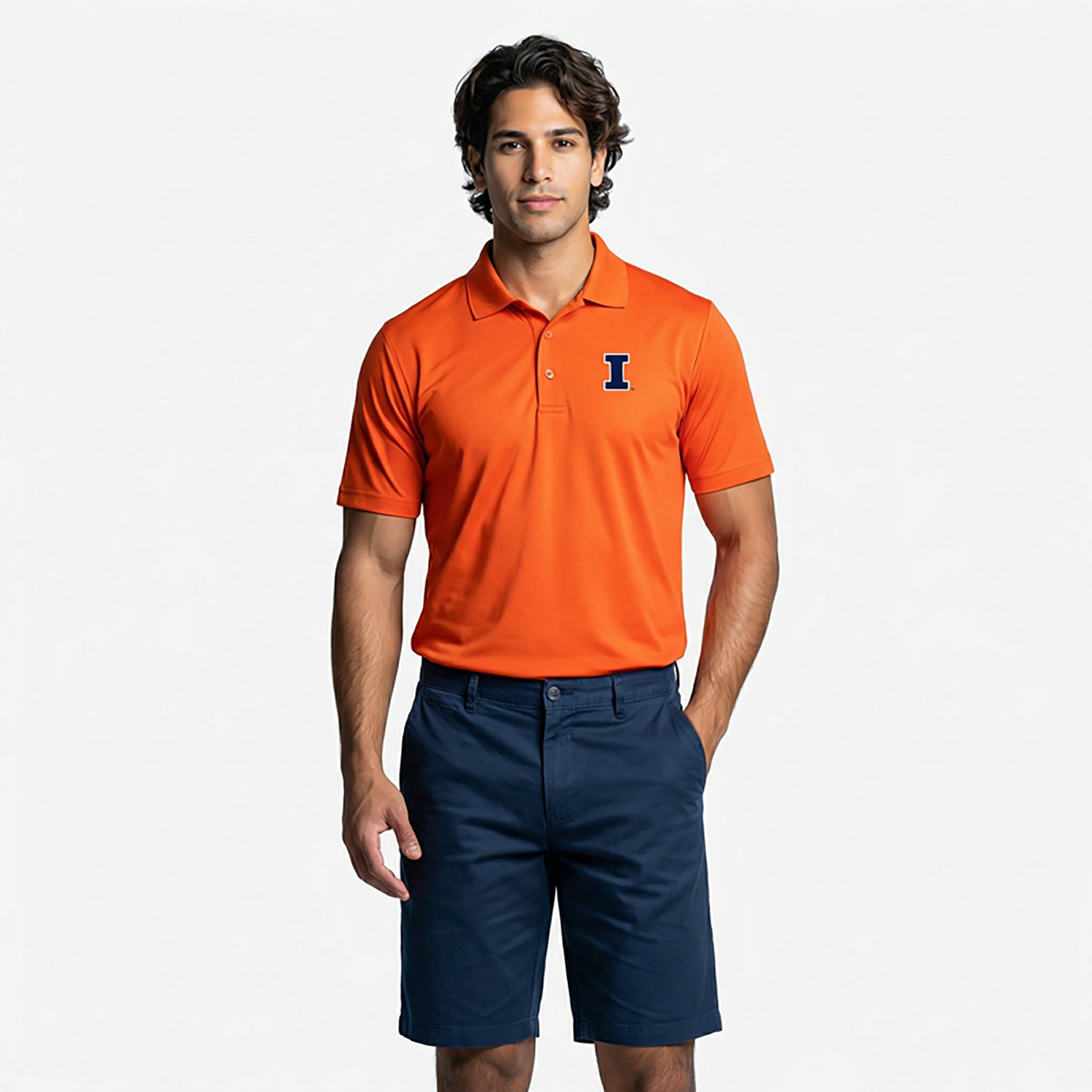 Antigua Men's University of Illinois Legacy Pique Polo Shirt                                                                     - view number 2