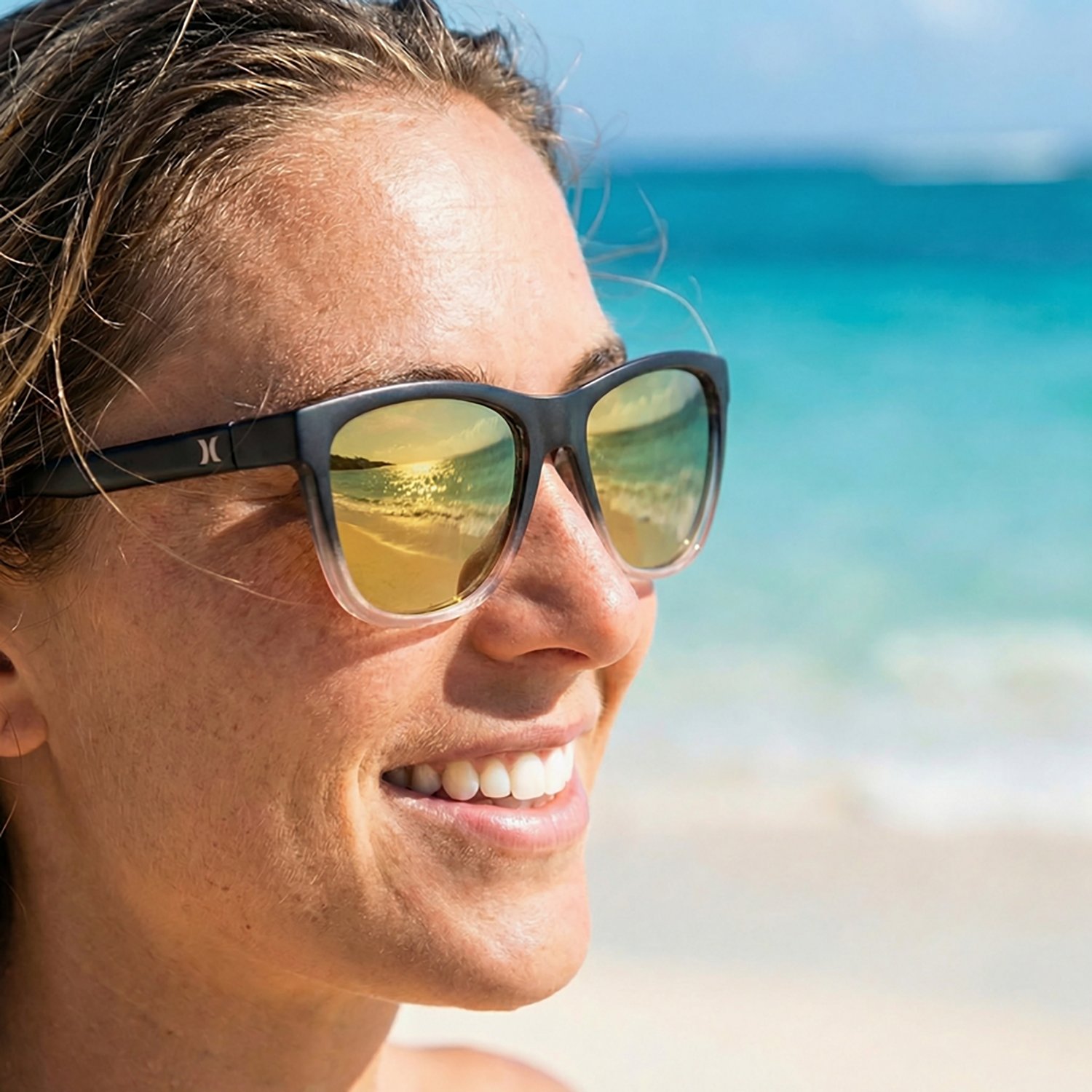 Hurley Women's Cardiff Rubberized Polarized Floating Frame Sunglasses - view number 3