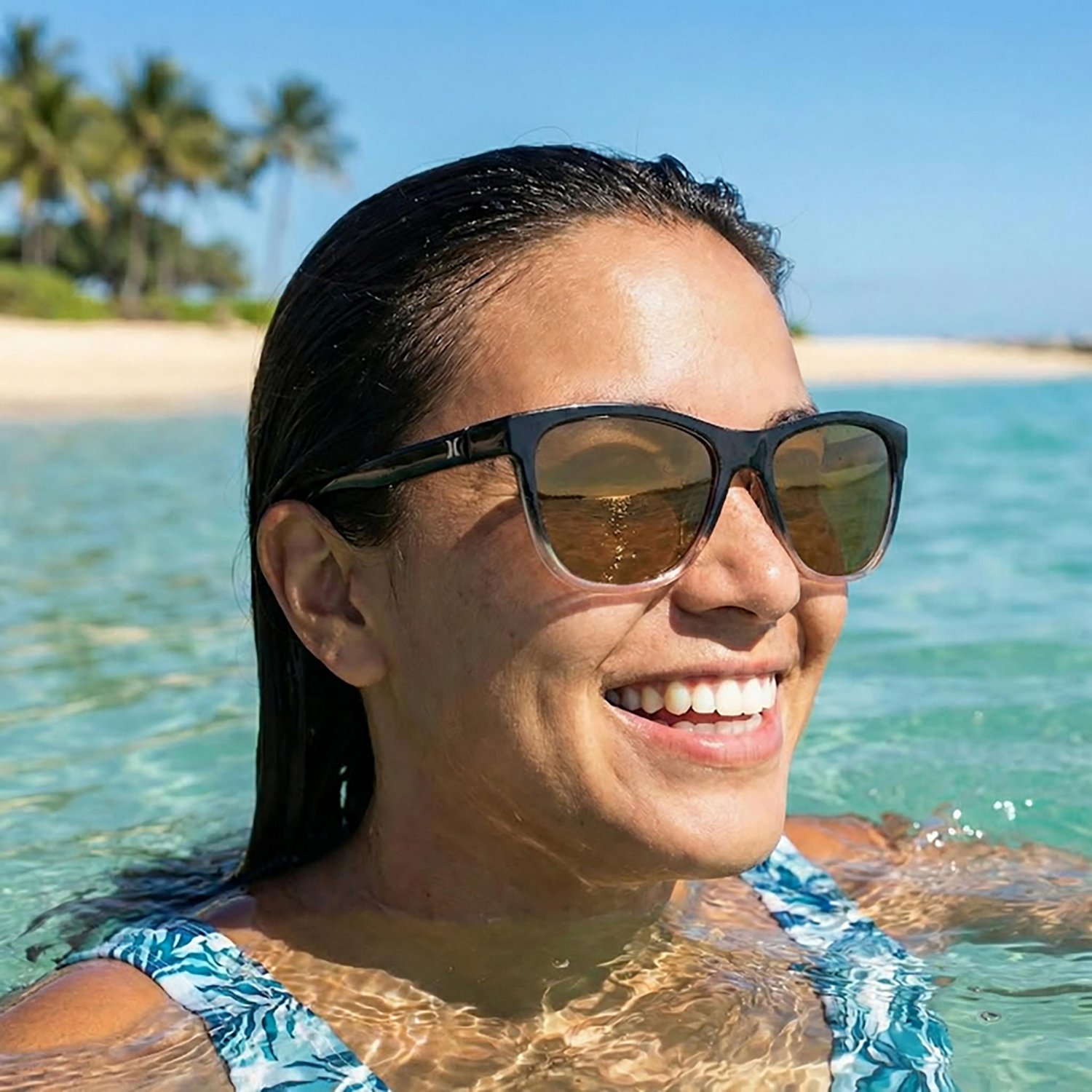 Hurley Women's Cardiff Rubberized Polarized Floating Frame Sunglasses - view number 4