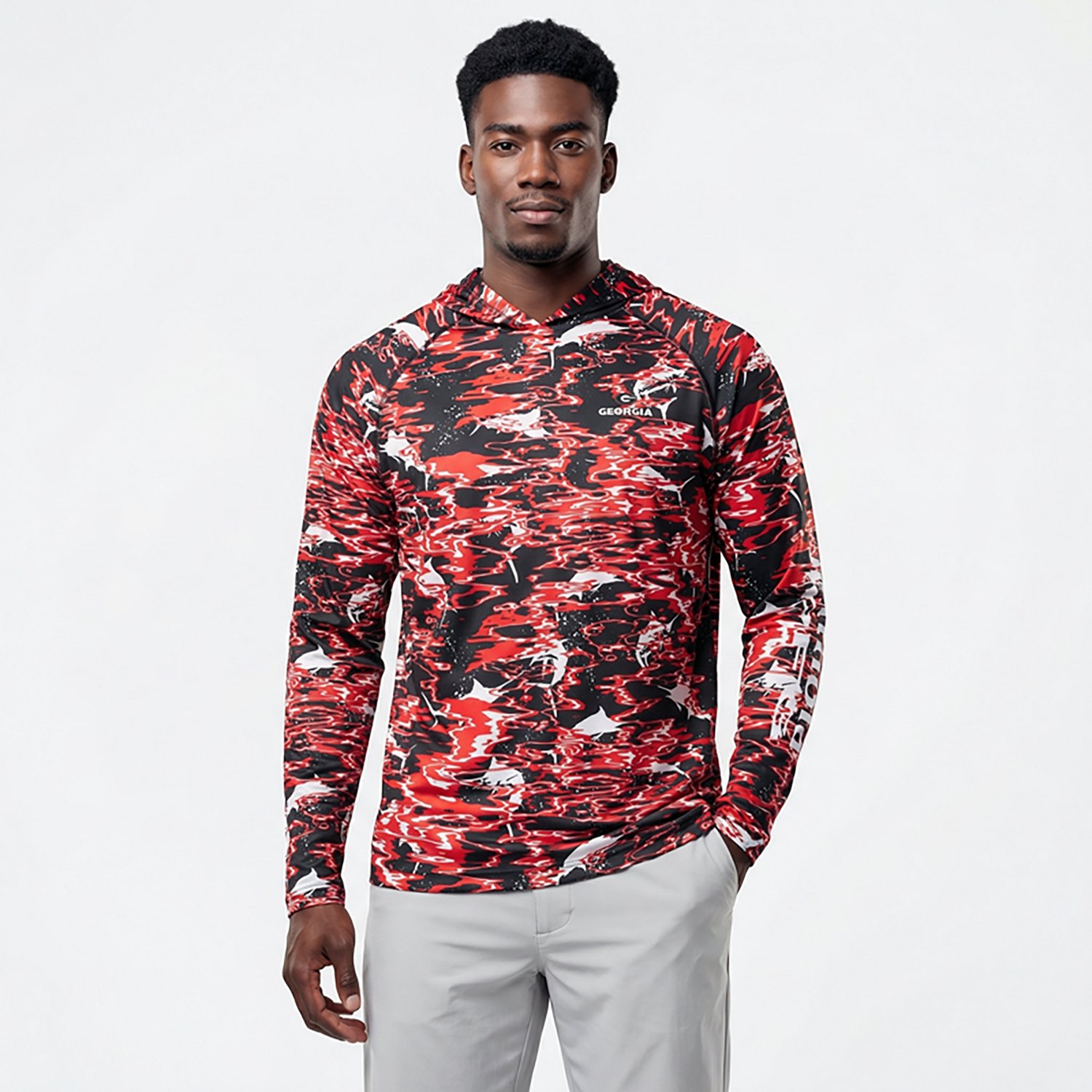 Columbia Sportswear Men's University of Georgia Rippled Super Terminal Tackle Hoodie                                             - view number 6