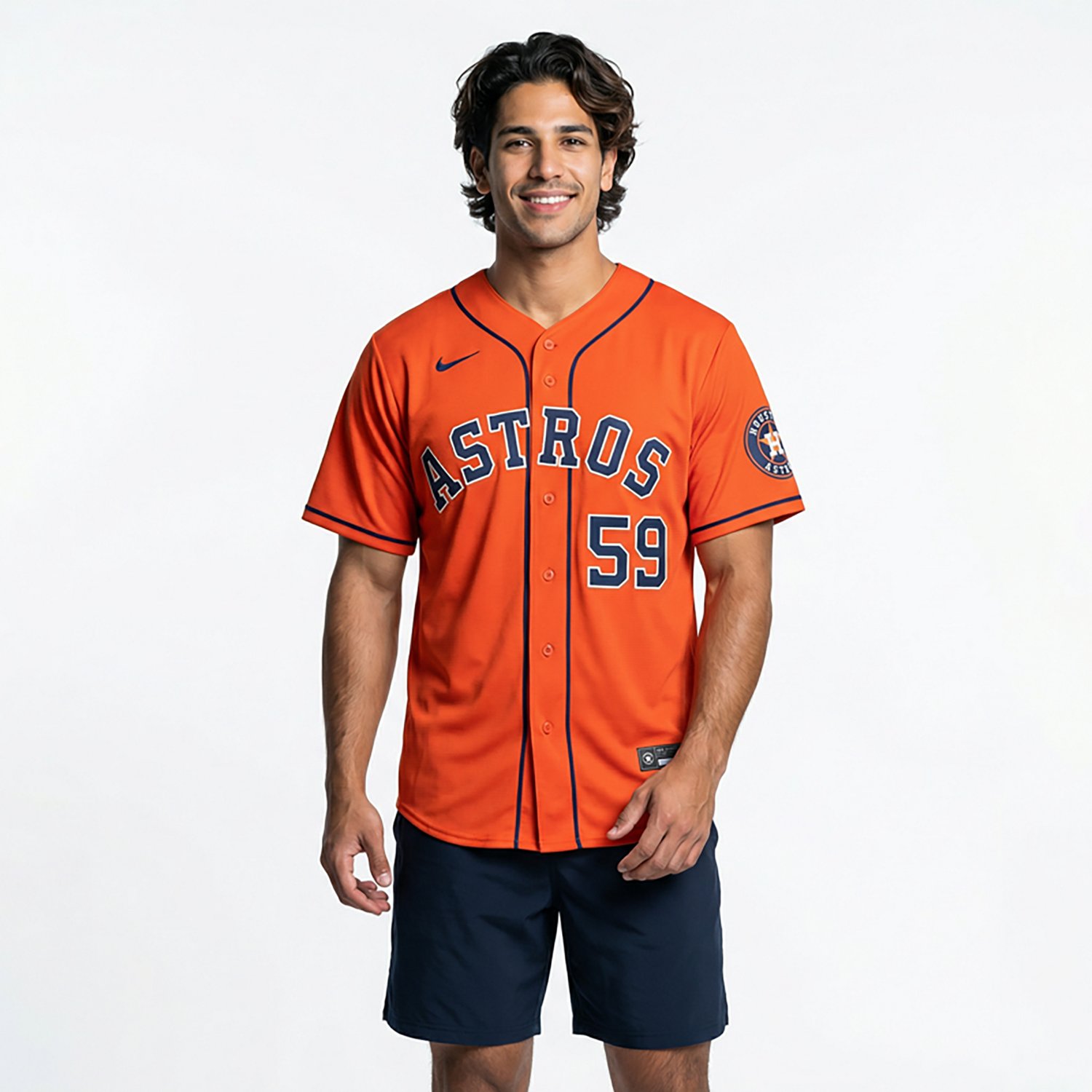 Nike Men's Houston Astros Framber Valdez Limited Name and Number Alternate Jersey - view number 2