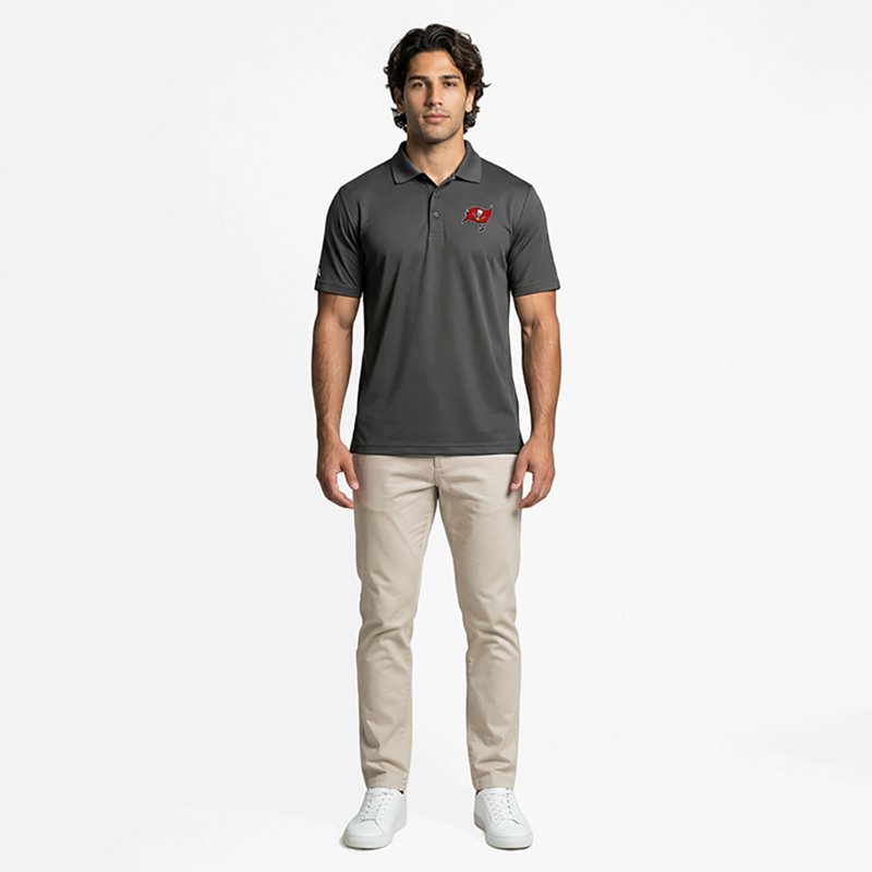 Men's Antigua Charcoal Tampa Bay Buccaneers Legacy Pique Polo