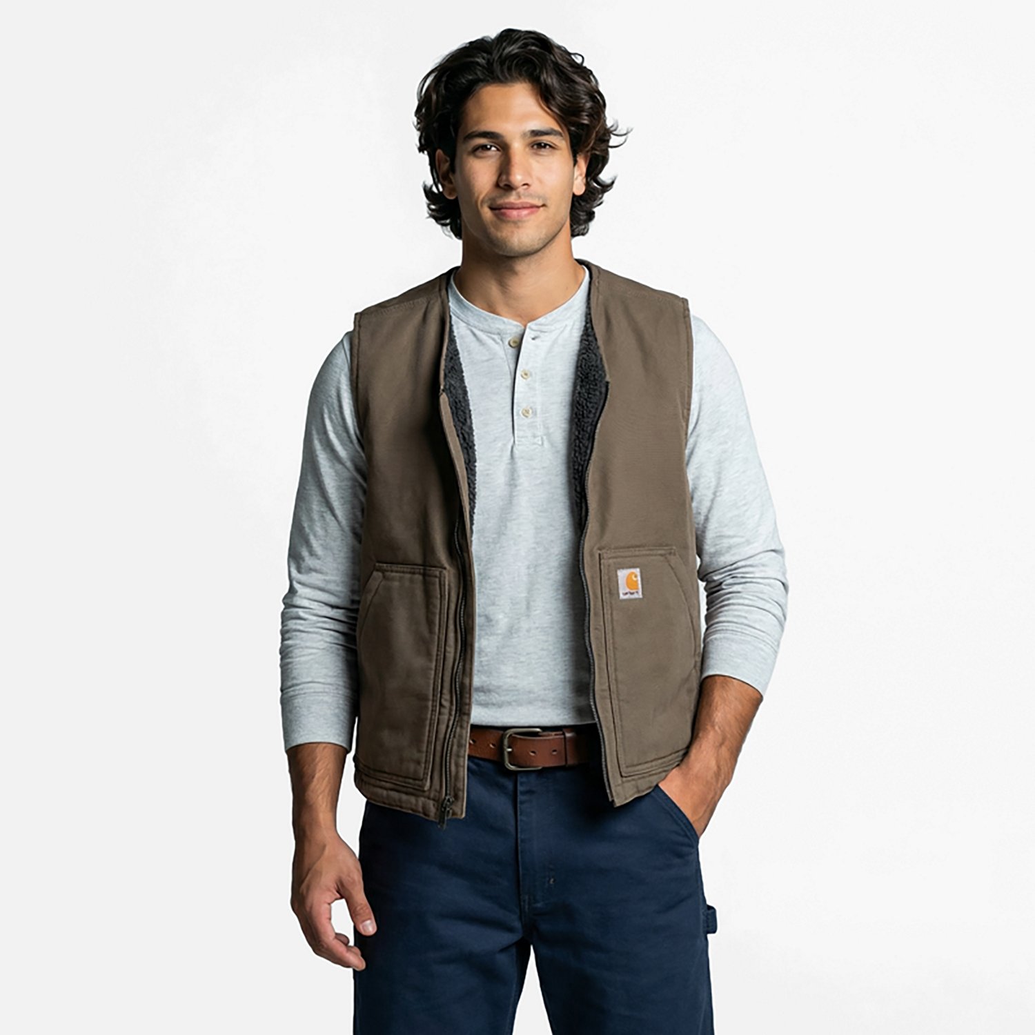 Carhartt Men's Relaxed Fit Washed Duck Sherpa-Lined Vest - view number 2