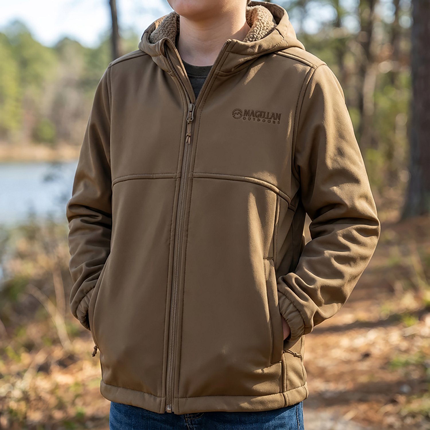 Magellan Outdoors Boys' Mesa 2.0 Solid Softshell Jacket - view number 5